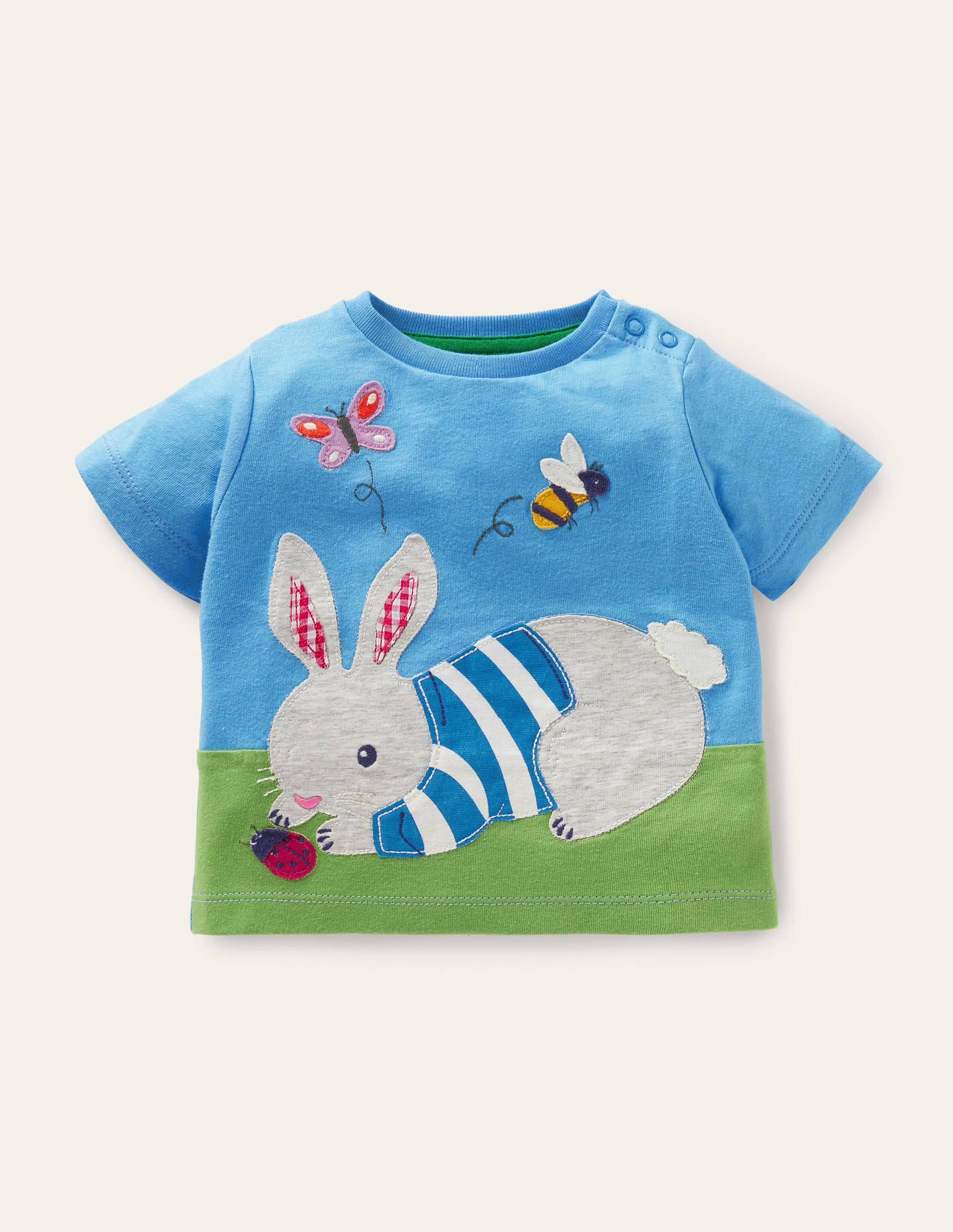 Appliqué Jersey T-shirt-Bright Bluebell Bunny - Image 1