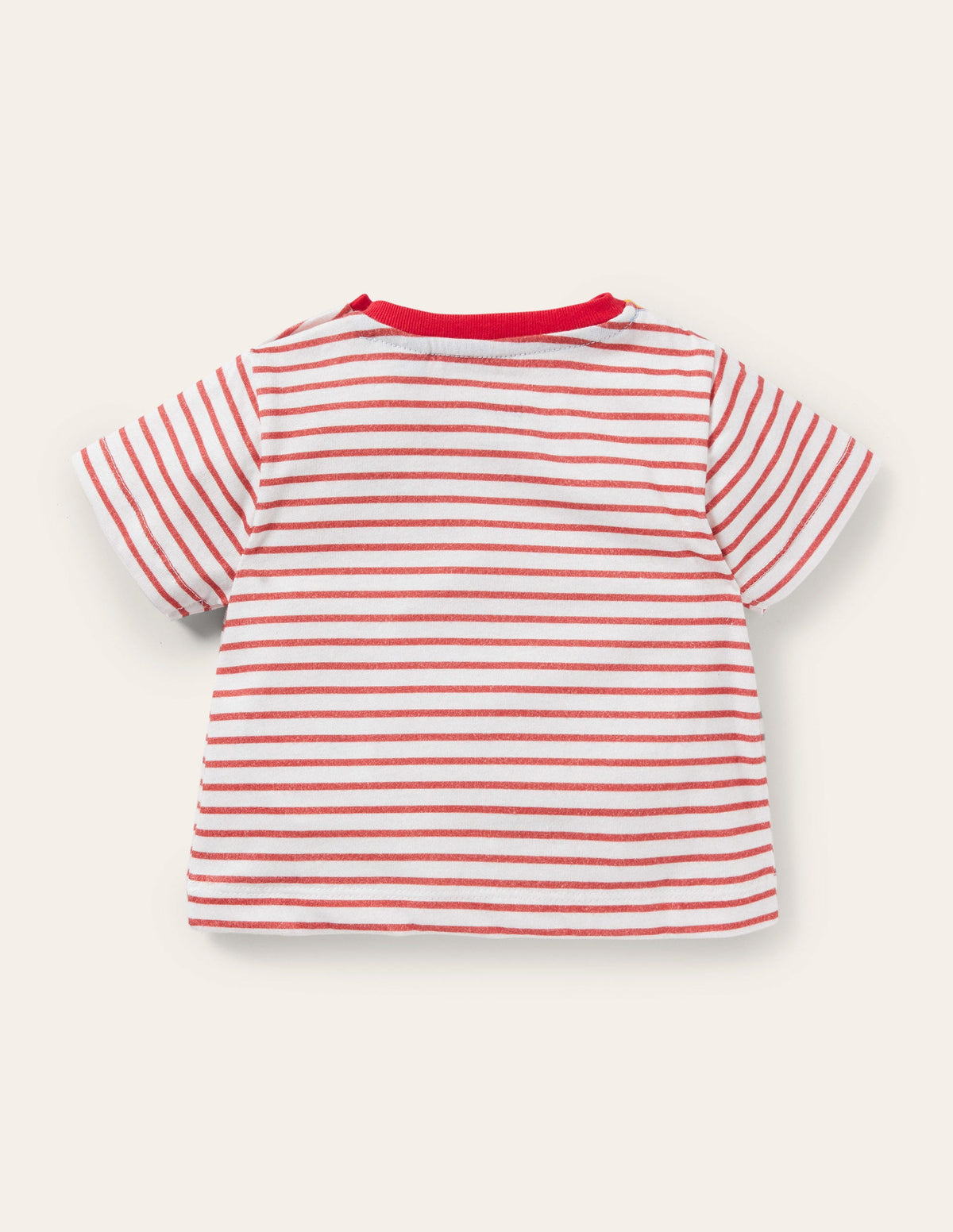 Appliqué Jersey T-shirt-Red/Ivory Animals Ice Cream - Image 2