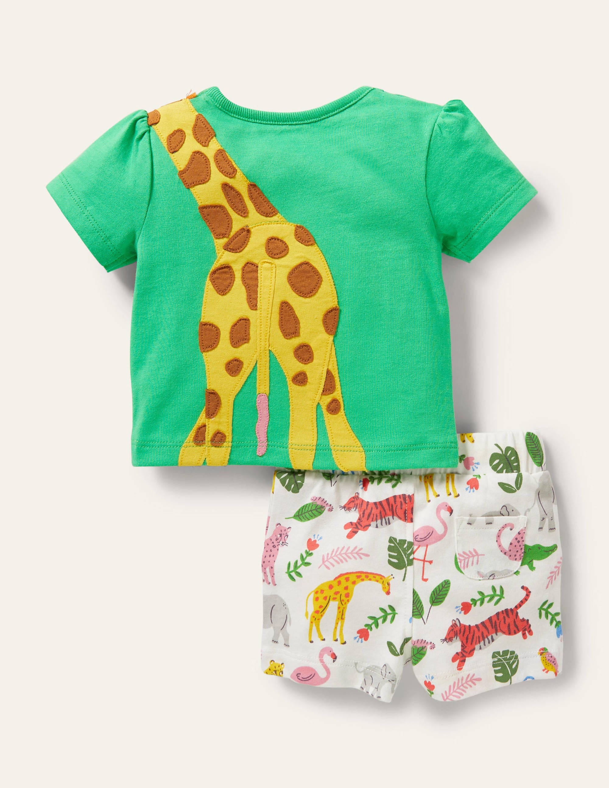 Appliqué Shorts Playset-Green Giraffe - Image 2