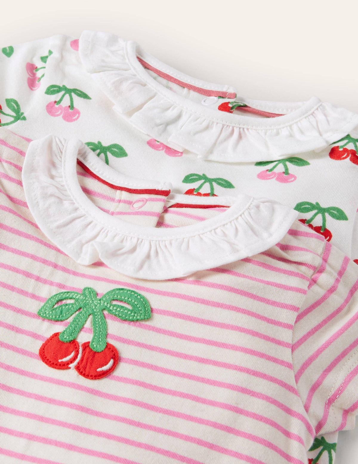 Twin Pack Rompers-Molly Mahon Cherries-3