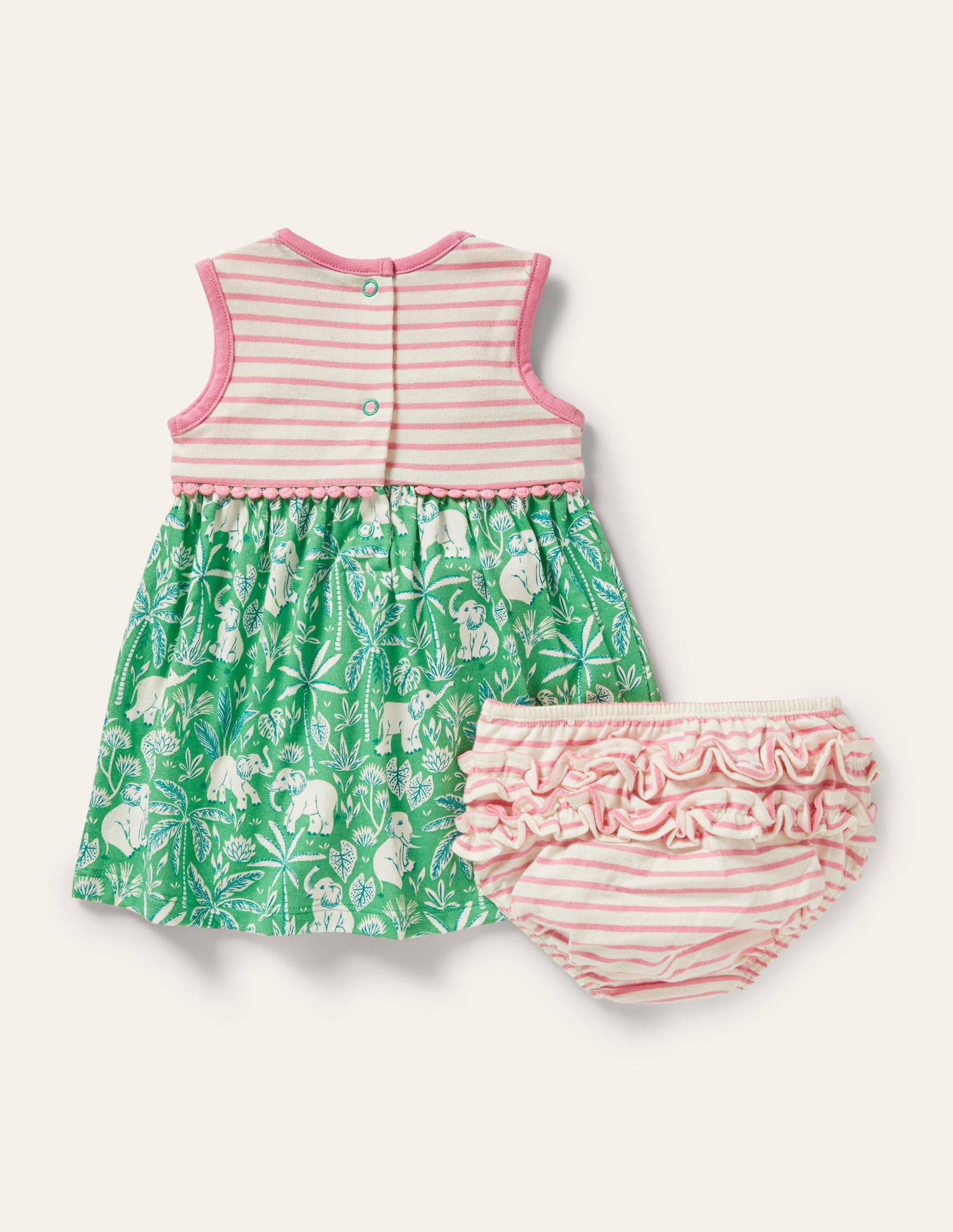 Sleeveless Jersey Dress-Aloe Green Elephant Palm-2