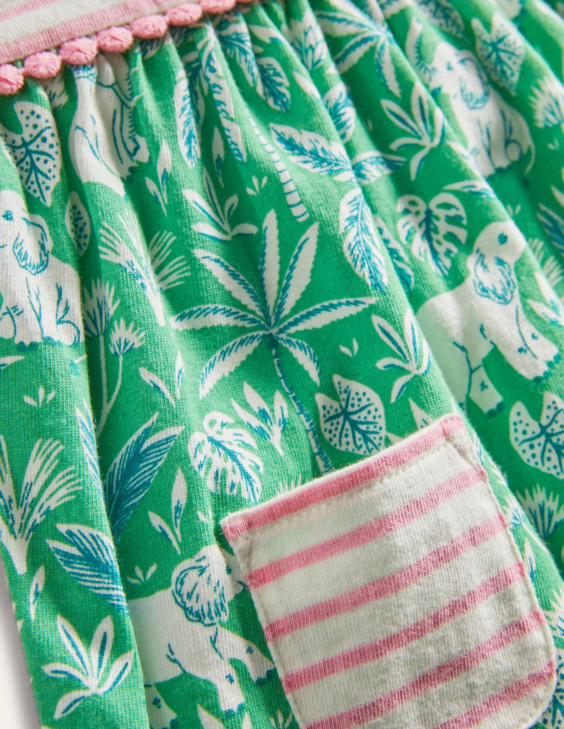 Sleeveless Jersey Dress-Aloe Green Elephant Palm-3
