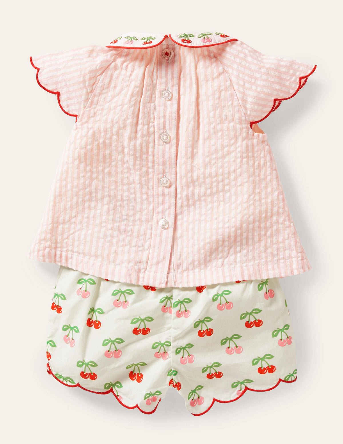 Woven Top and Short Set-Molly Mahon Cherries - Image 1