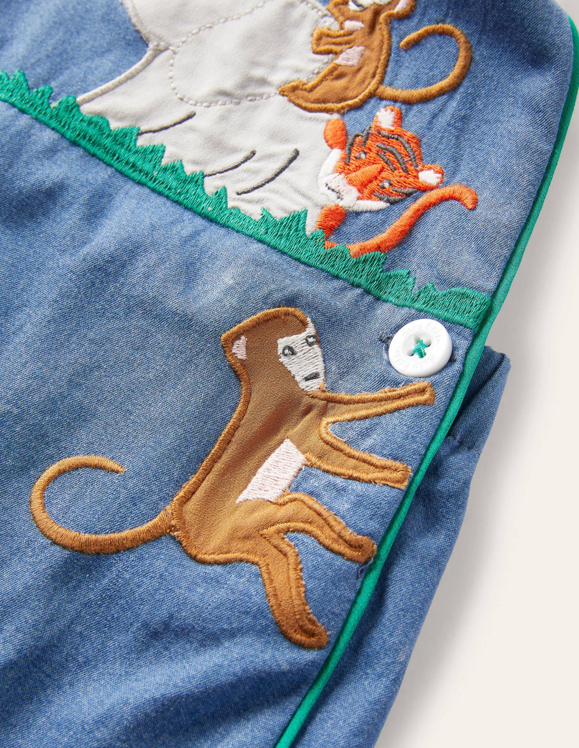 Woven Short Dungaree-Mid Chambray Animals - Image 3
