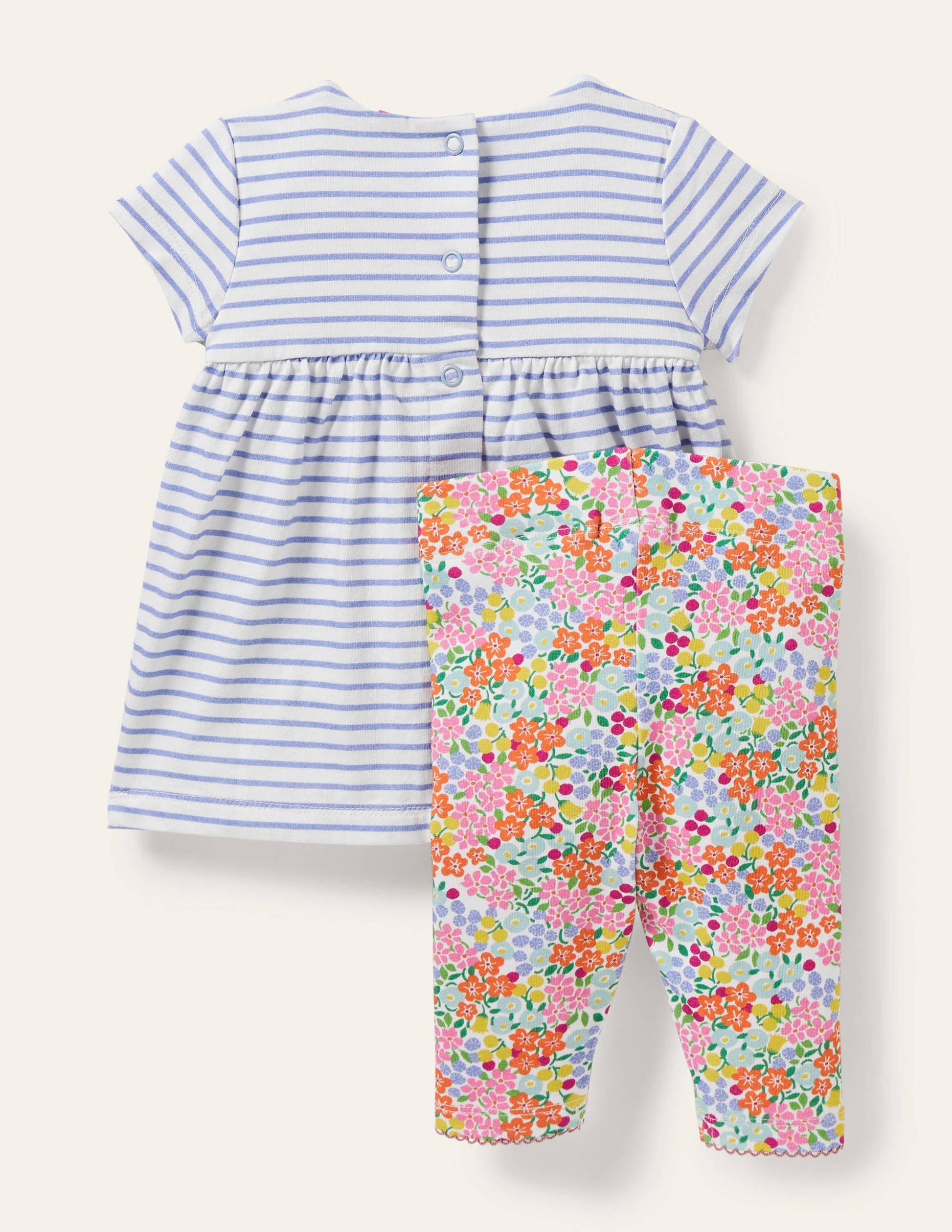 Floral Jersey Dress Set-Ivory Tropical Flowerbed-2