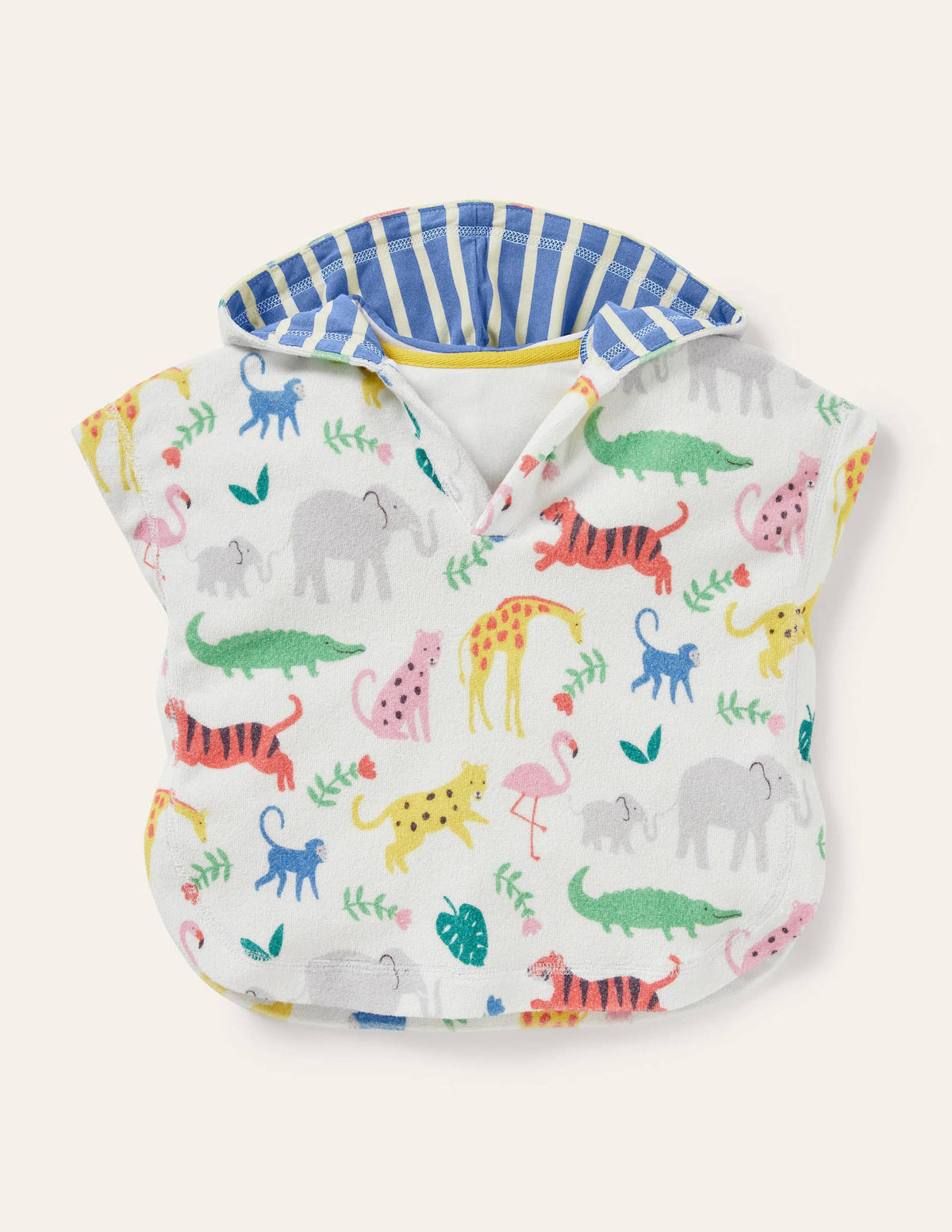 Towelling Throw On-Multi Jungle Stamp-1