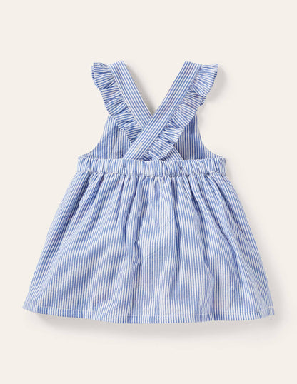 Woven Appliqué Dress-Ivory/Bluebell Flamingo-2