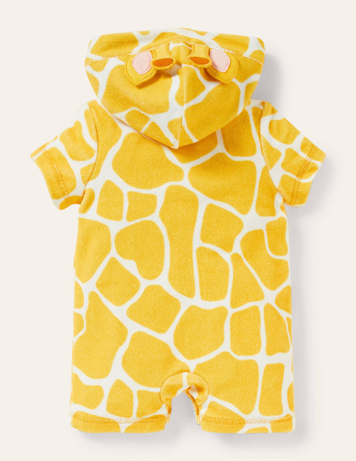 Novelty Towelling Romper-Daffodil Yellow Giraffe-2