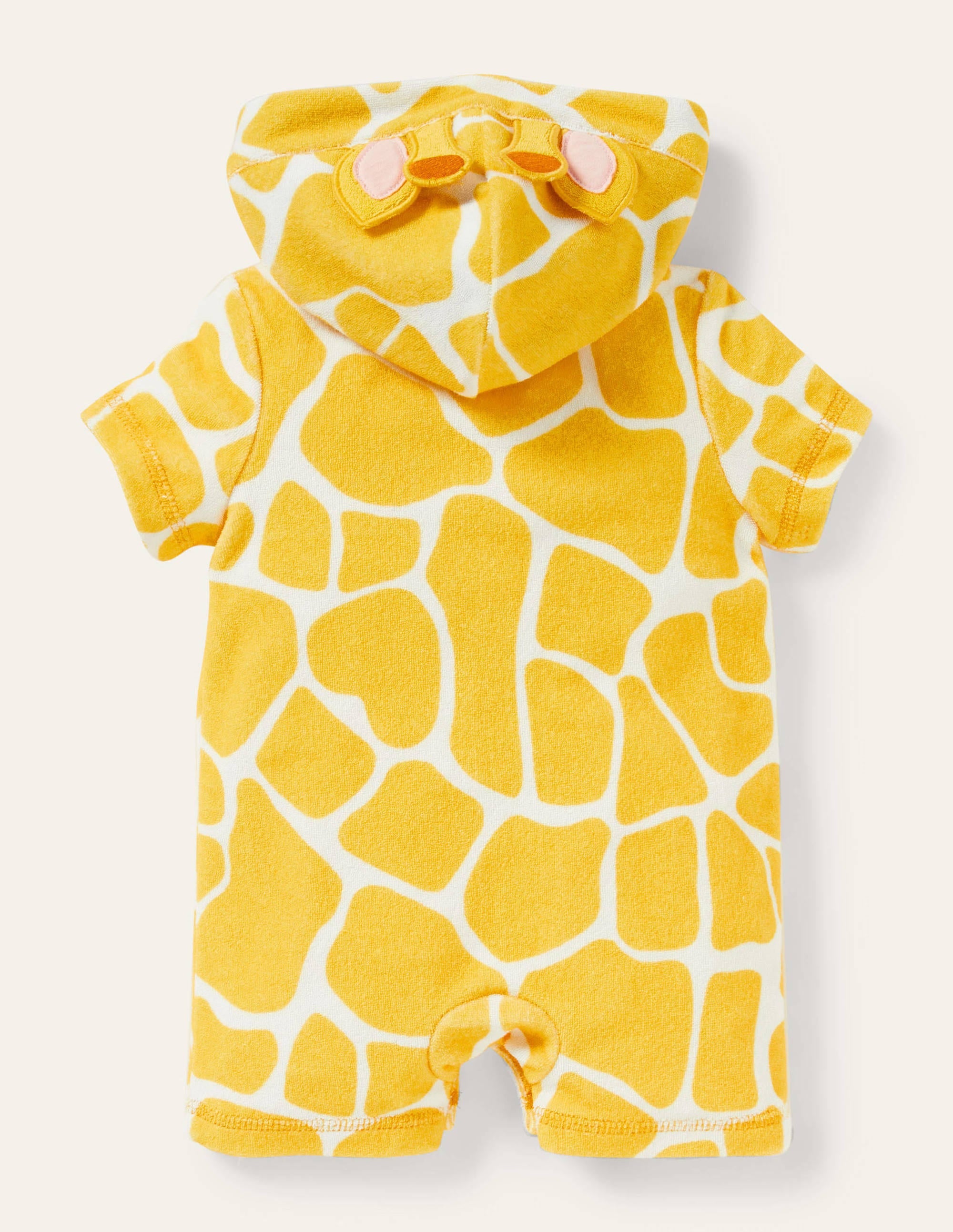 Novelty Towelling Romper-Daffodil Yellow Giraffe - Image 2