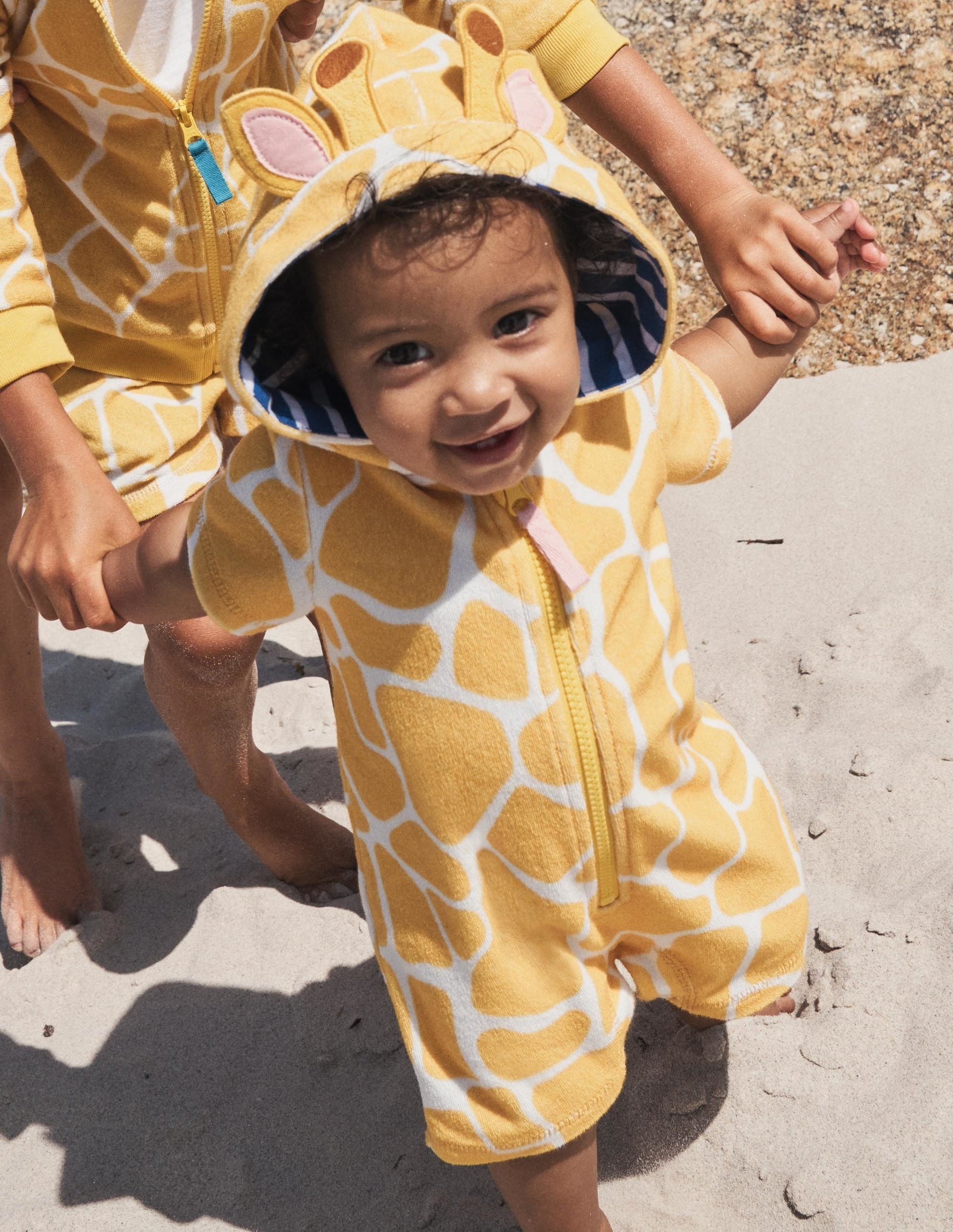 Novelty Towelling Romper-Daffodil Yellow Giraffe-5