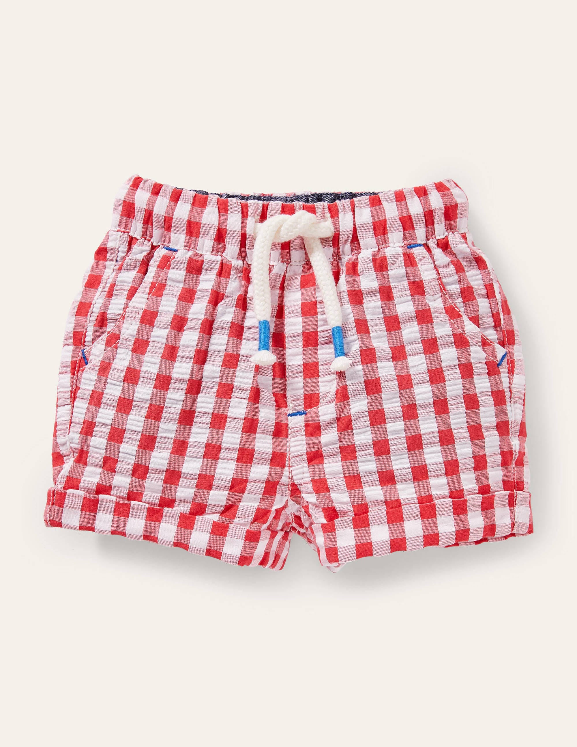 Check Woven Shorts-Strawberry Tart Gingham - Image 1