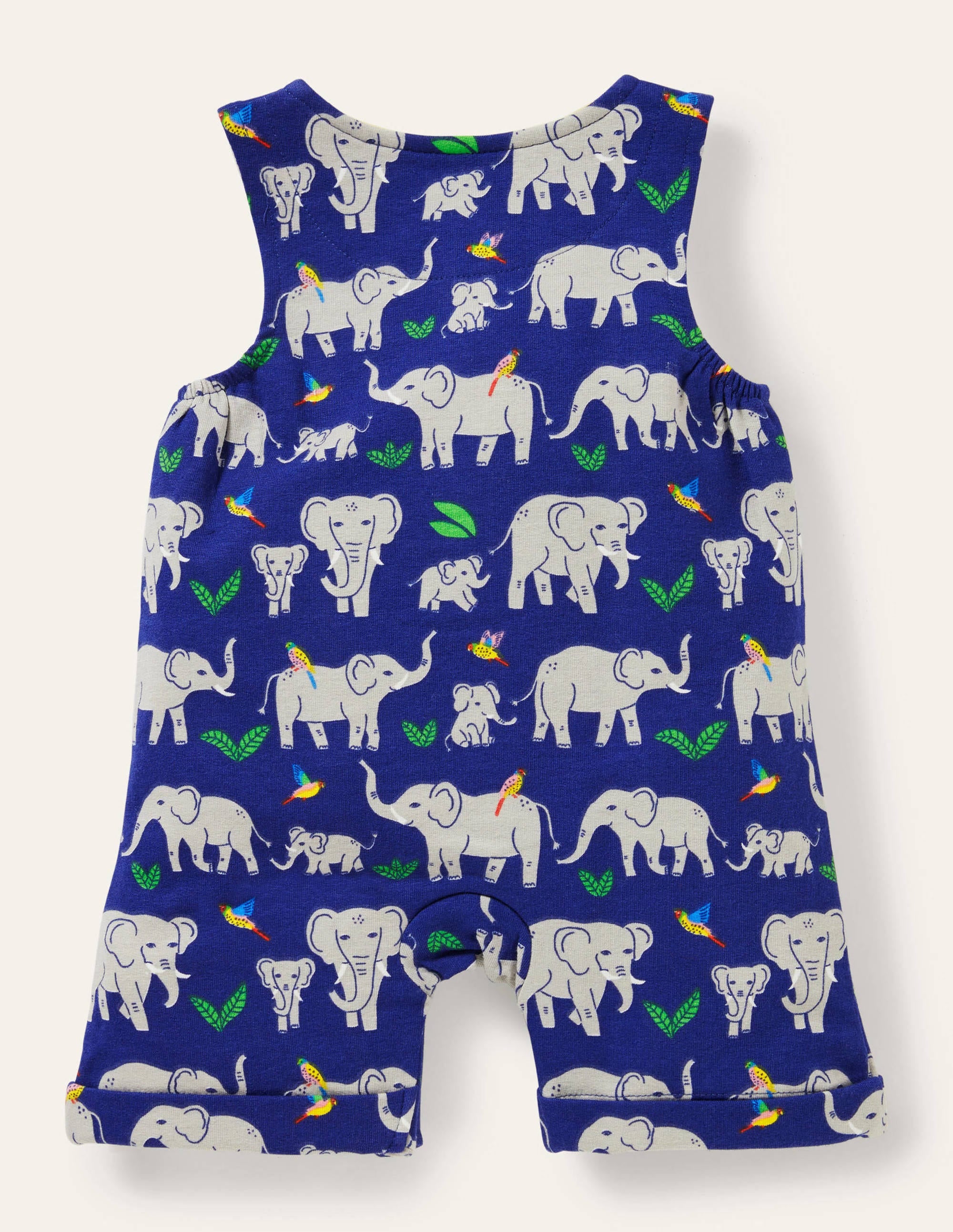 Short Leg Jersey Romper-Starboard Elephants - Image 2