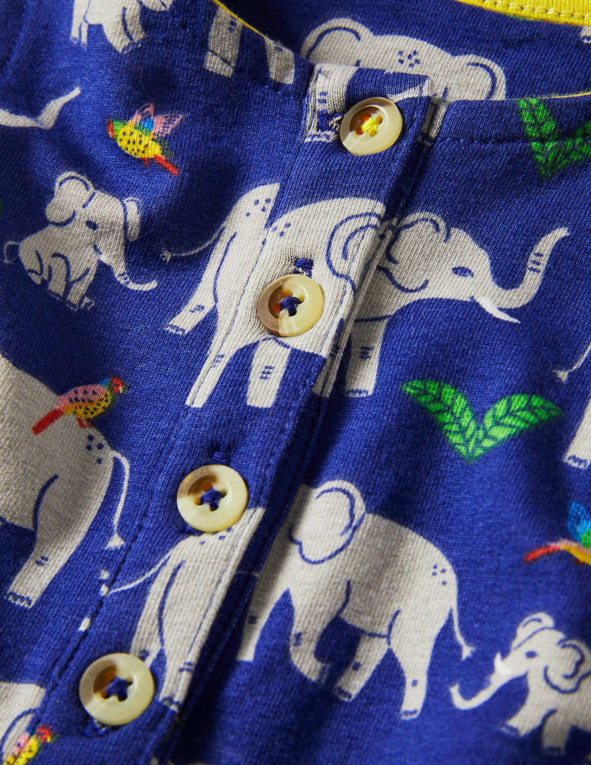 Short Leg Jersey Romper-Starboard Elephants-3