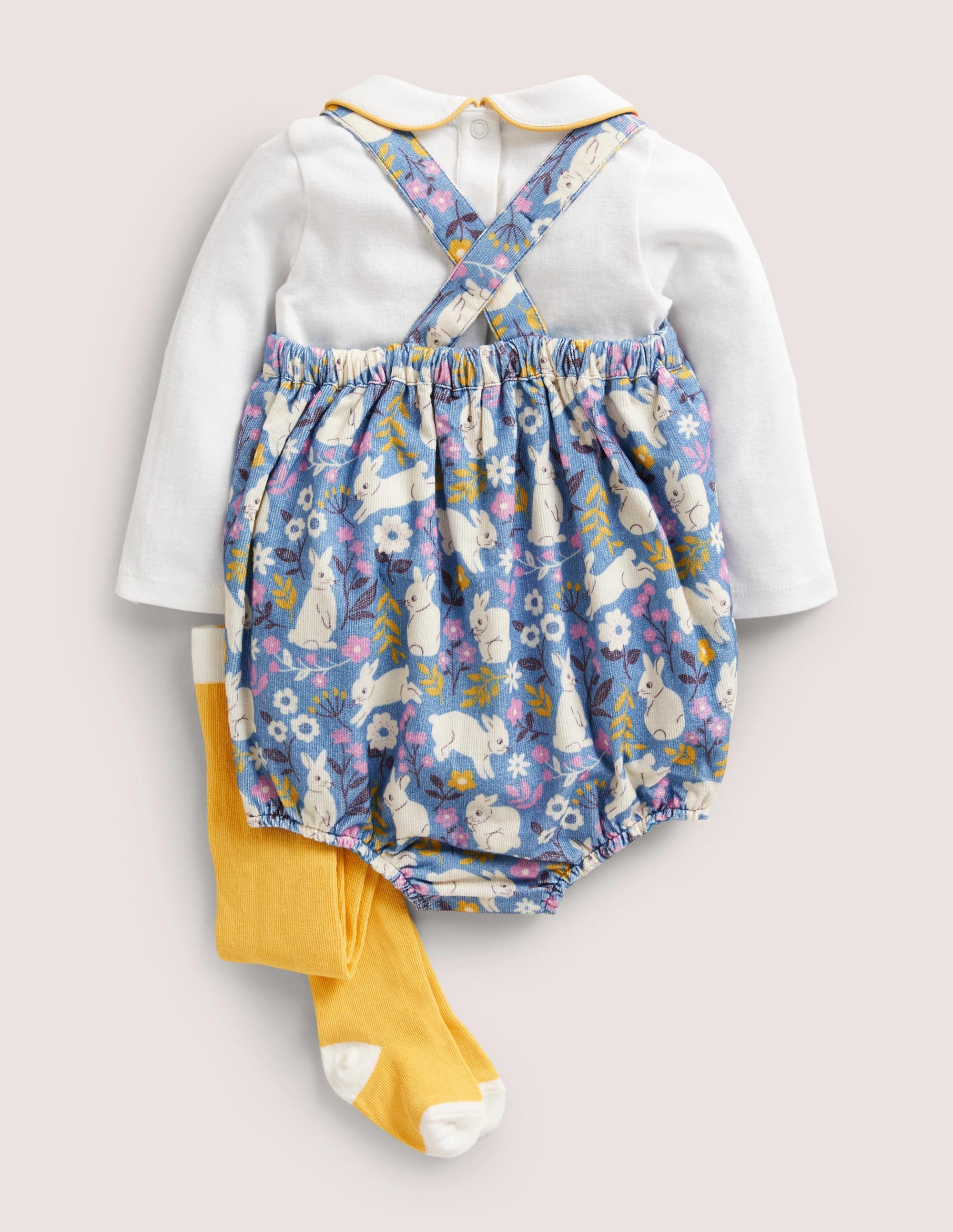 Printed Romper 3 Piece Set-Blue Bunny Field - Image 2