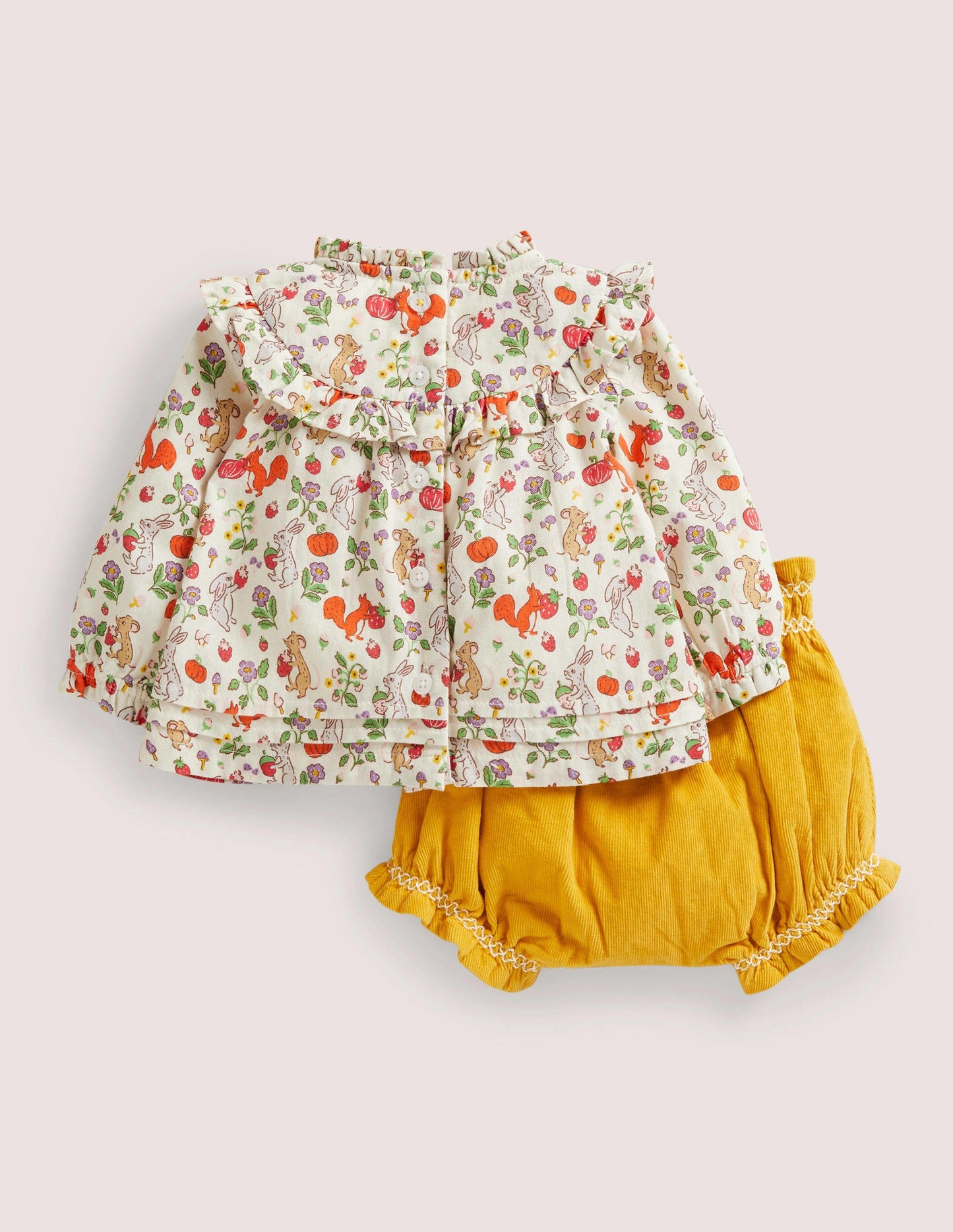 Printed Top and Bloomers-Ivory Woodland Friends