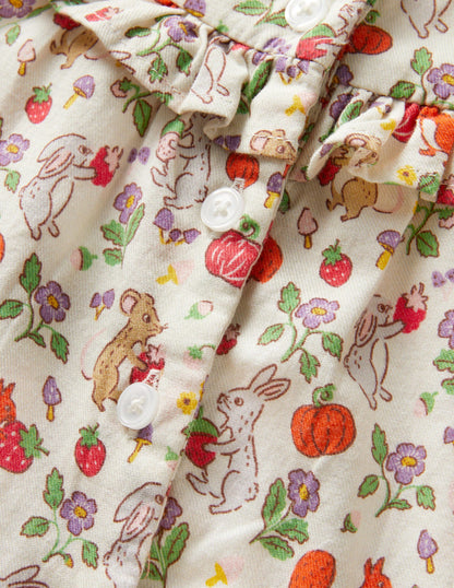 Printed Top and Bloomers-Ivory Woodland Friends-3