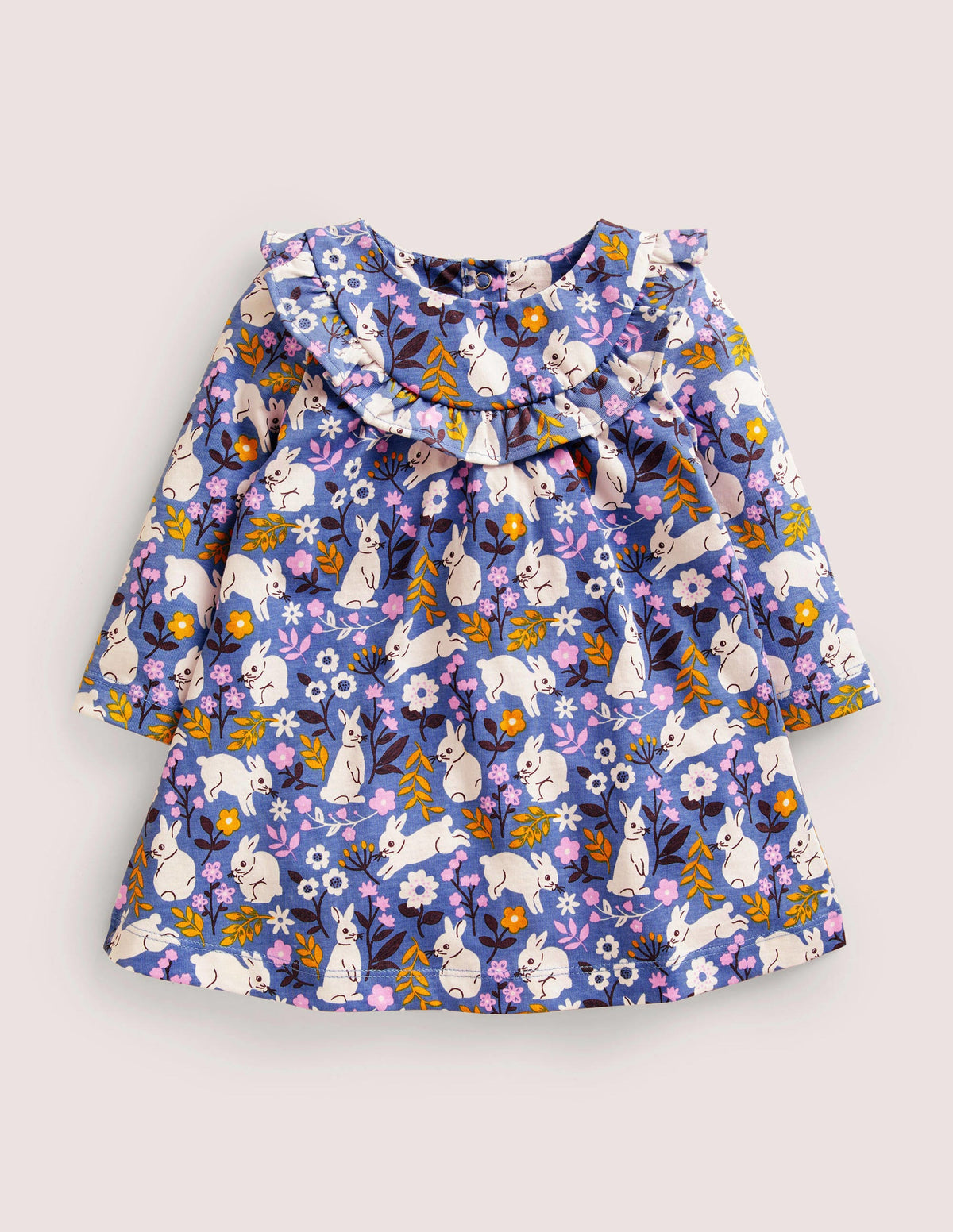 Printed Long Sleeve Dress-Riviera Bunny Field-1