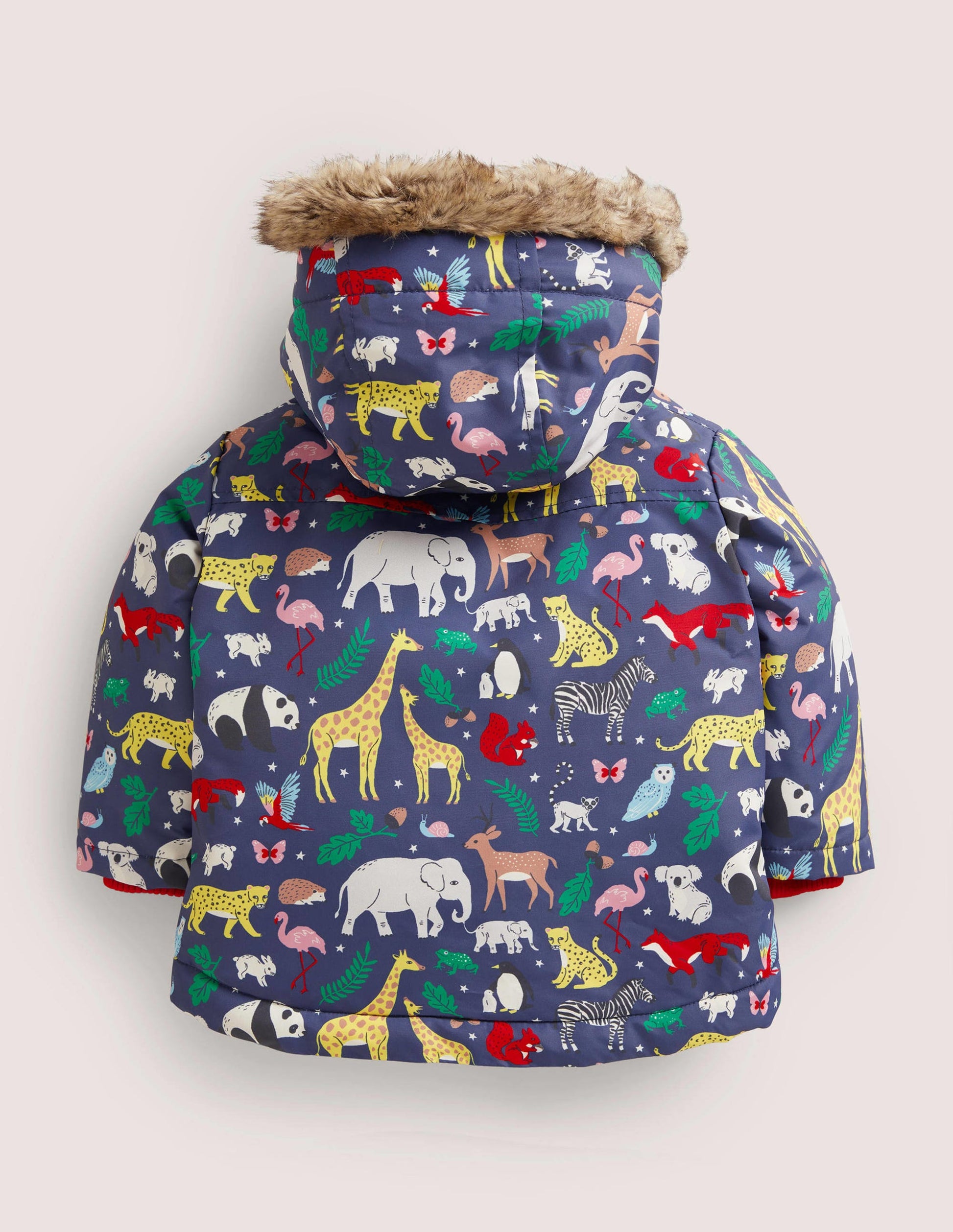 Navy 3-in-1 Animal Print Hooded Coat-Navy Multi Animals-2