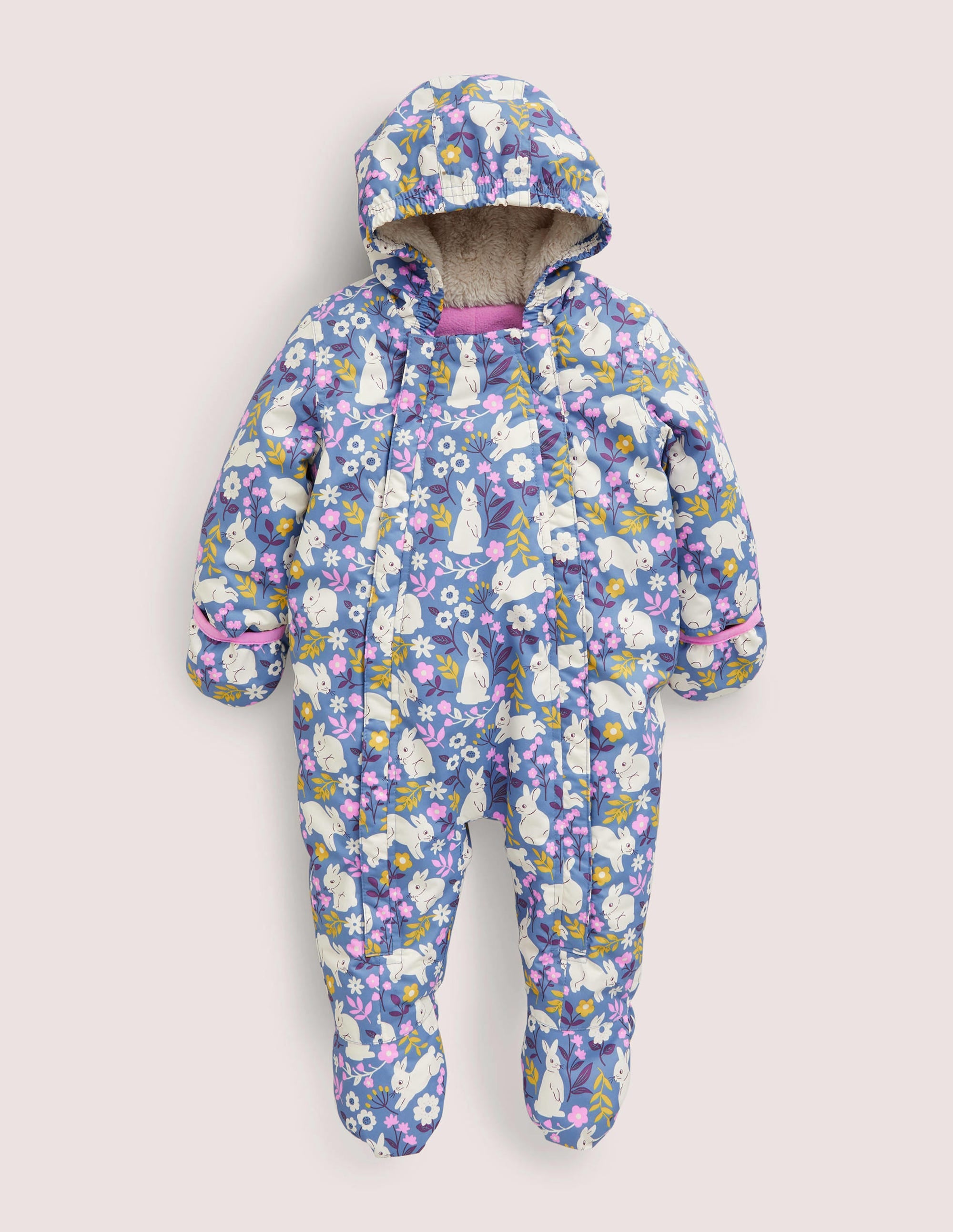 Printed Snowsuit-Riviera Blue Bunny Field - Image 1