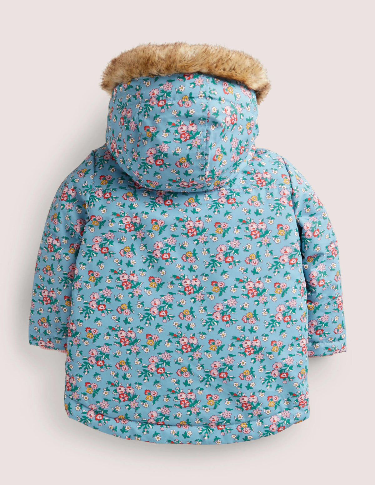 3-in-1 Coat-Dusty Blue Floral Deer - Image 2