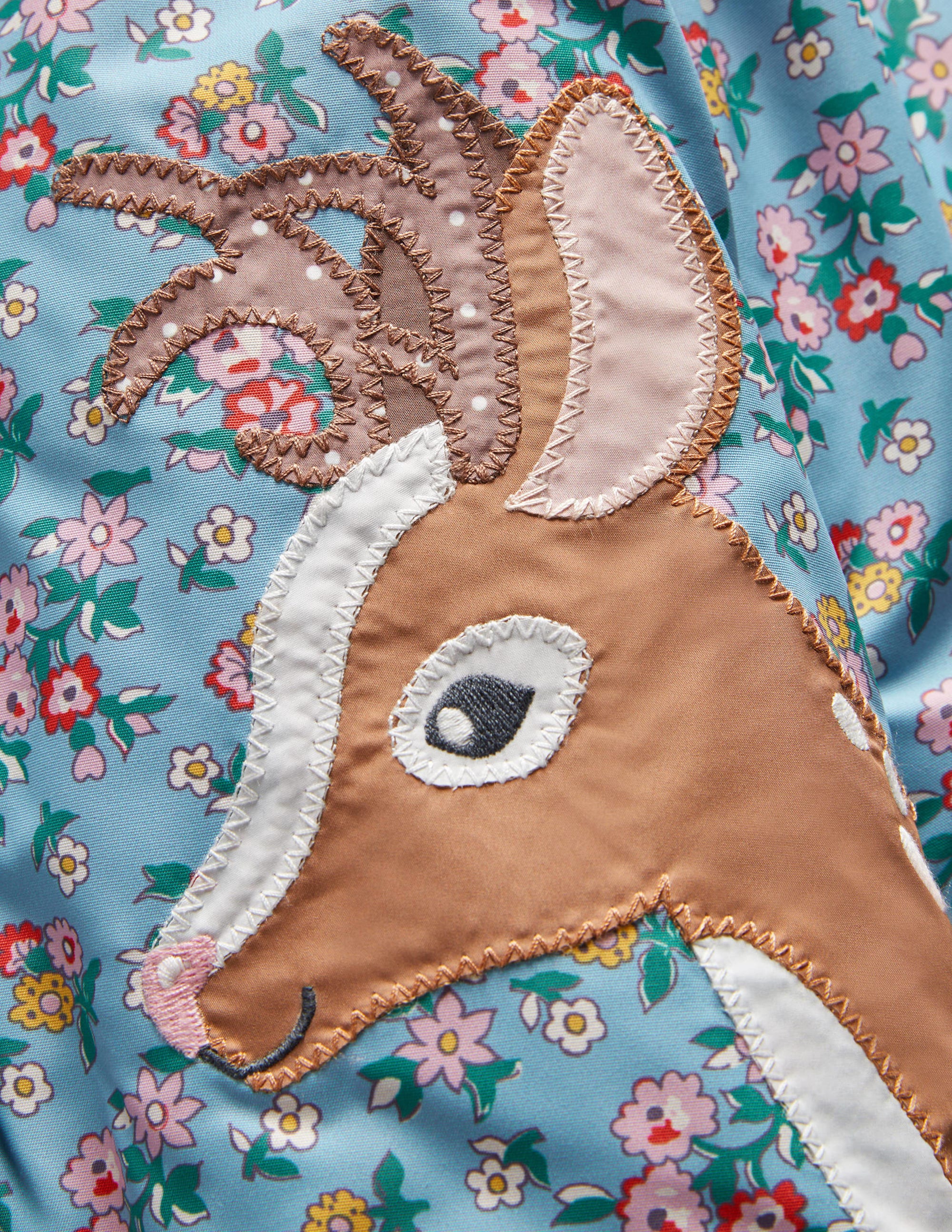 3-in-1 Coat-Dusty Blue Floral Deer - Image 3