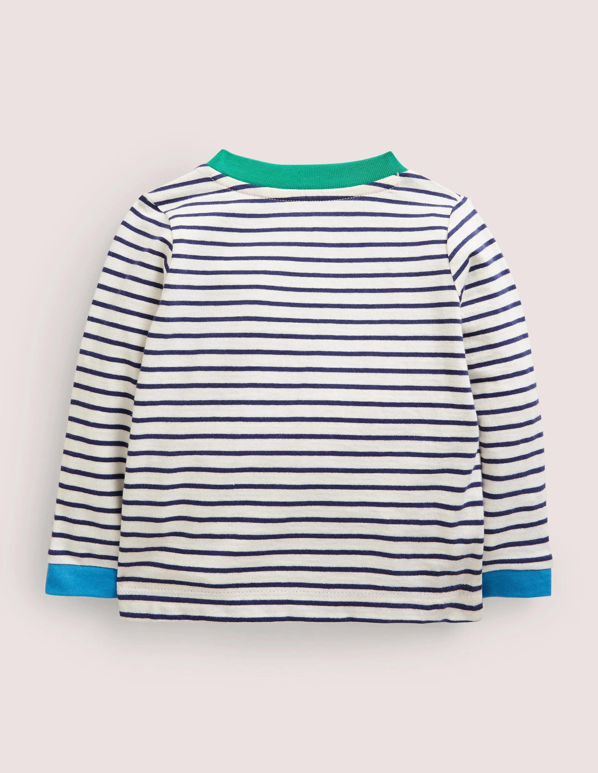 Long-sleeved Appliqué T-shirt-Ivory/Navy Global Animals - Image 2