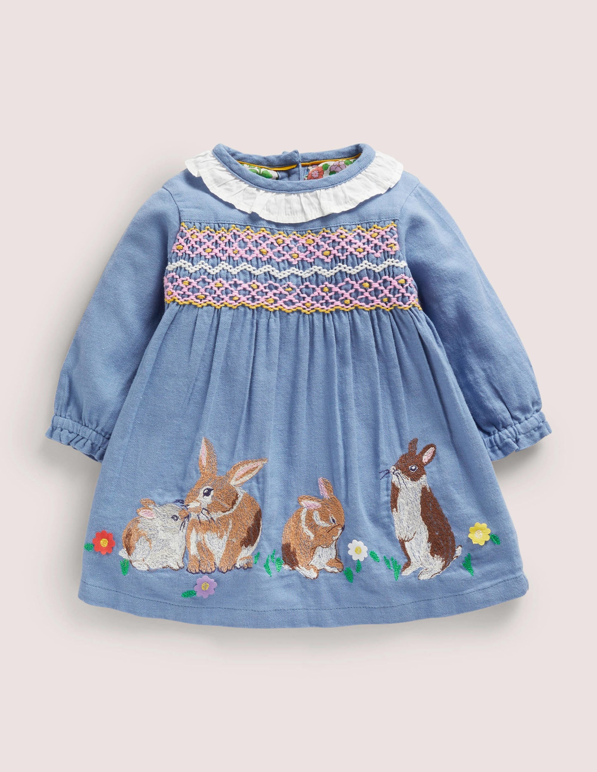 Nostalgic Woven Dress-Riviera Blue Bunnies - Image 1