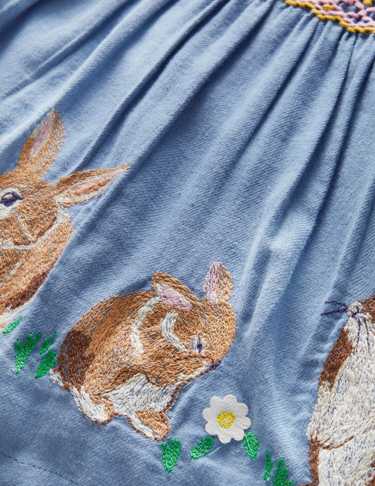 Nostalgic Woven Dress-Riviera Blue Bunnies - Image 3