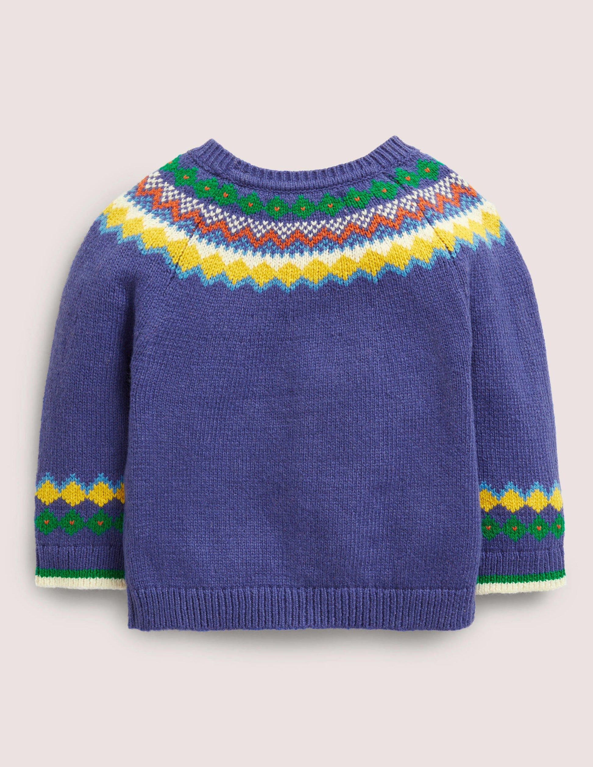 Fair Isle Yoke Cardigan-Starboard Blue Fairisle Fox-2