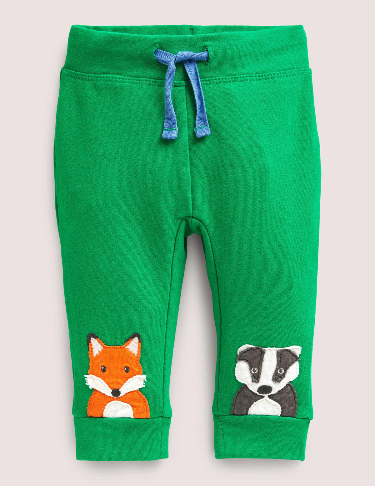 Appliqué Jersey Bottoms-Highland Green Animals-1
