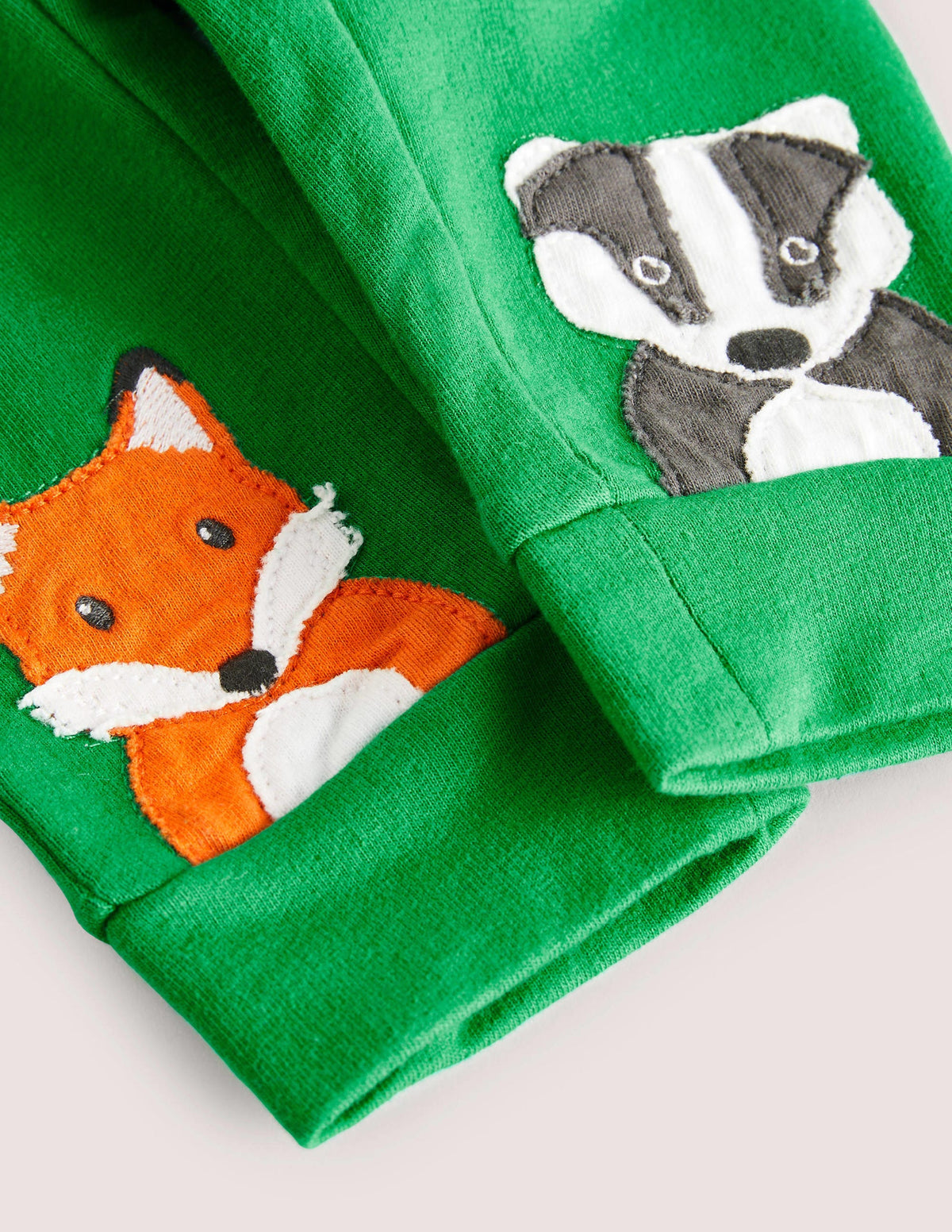 Appliqué Jersey Bottoms-Highland Green Animals-3