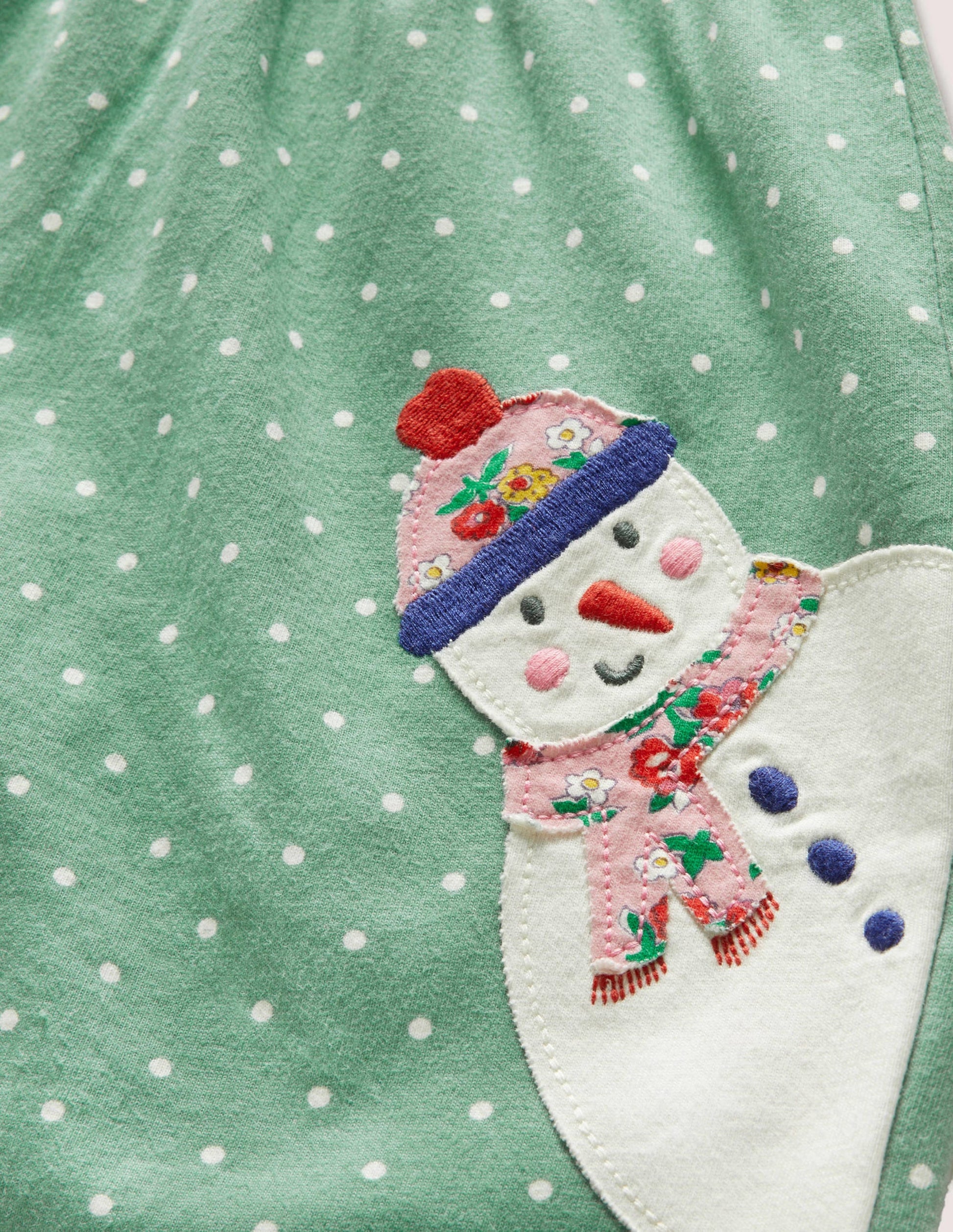 Appliqué Dress and Legging Set-Green Festive Friends-3