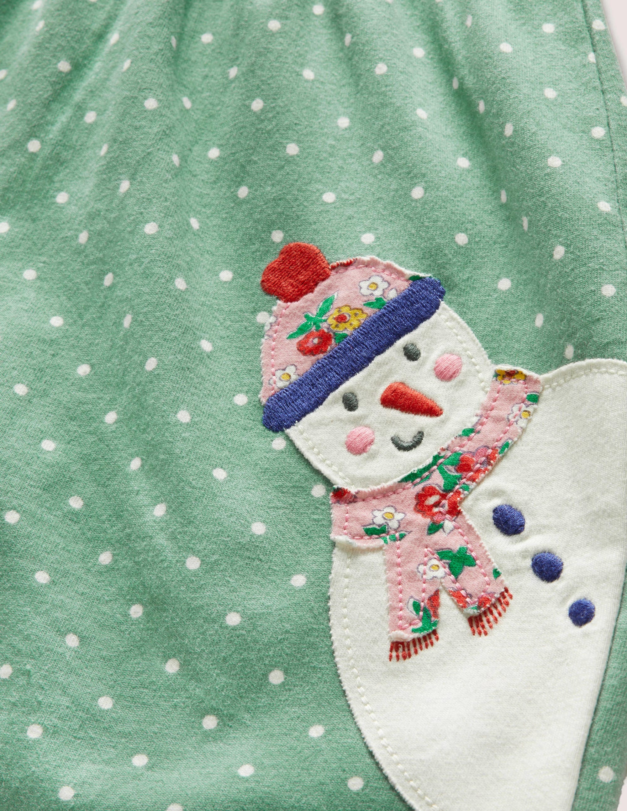Appliqué Dress and Legging Set-Green Festive Friends - Image 3