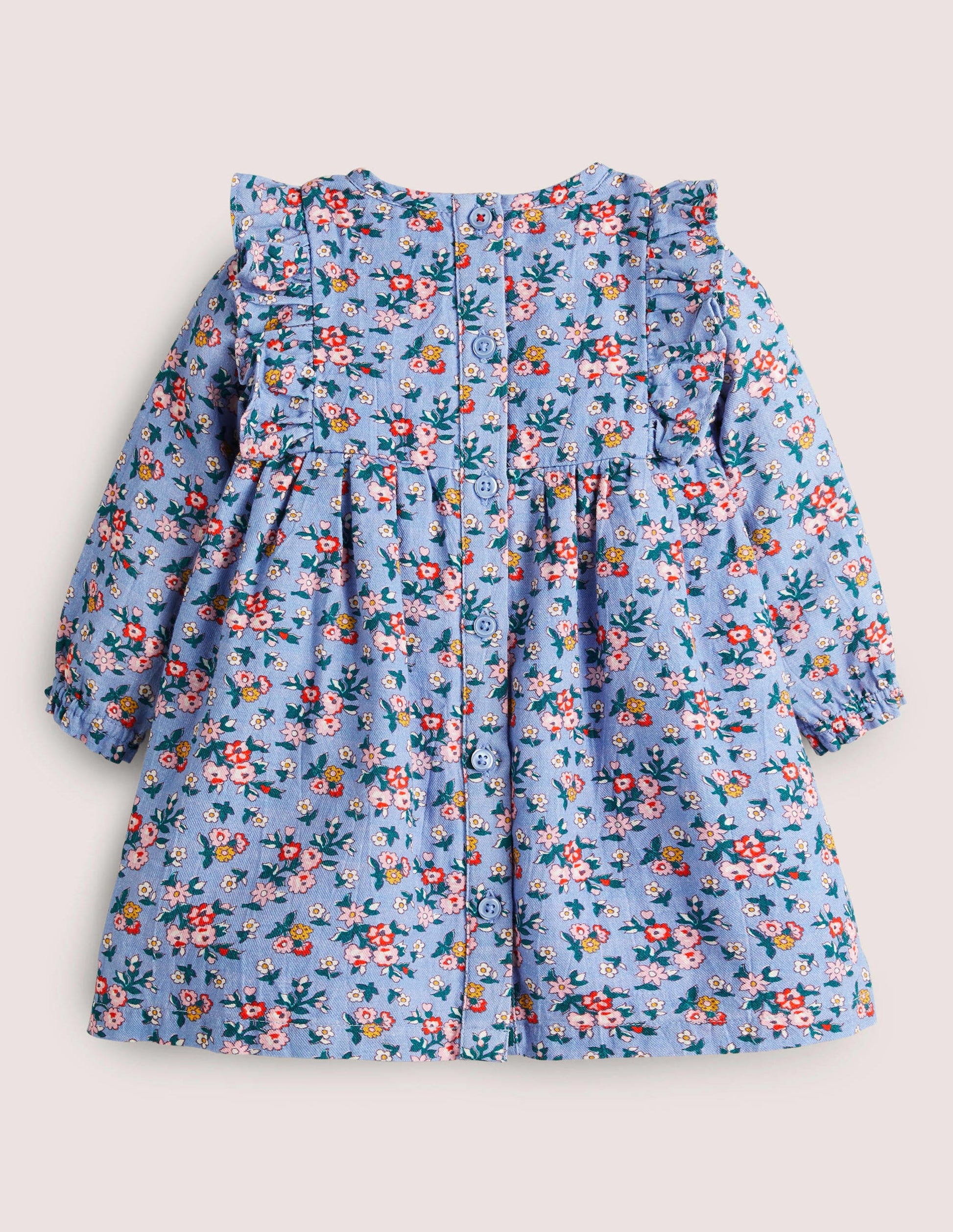 Printed Woven Dress-Dusty Blue Floral-2