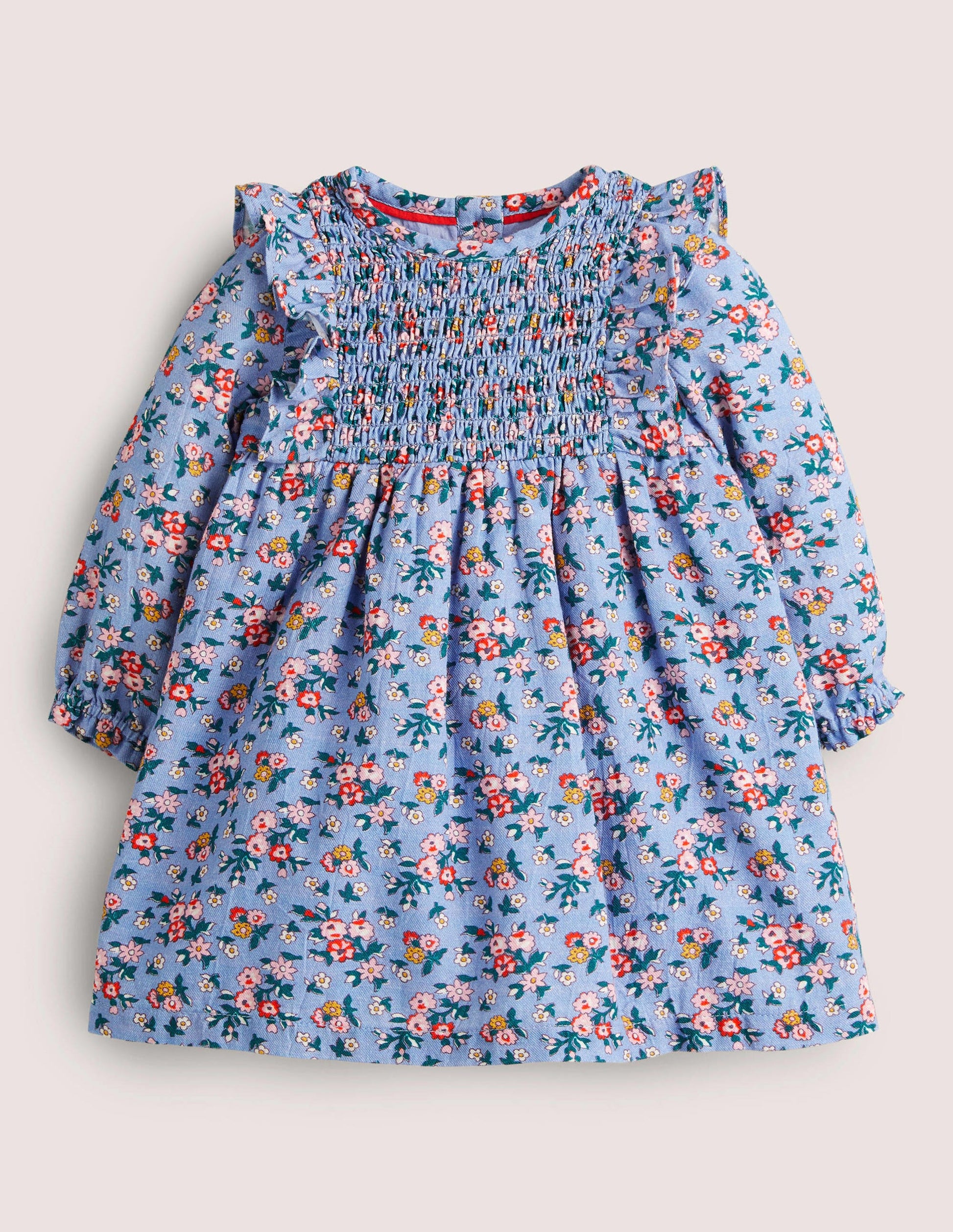 Printed Woven Dress-Dusty Blue Floral-1
