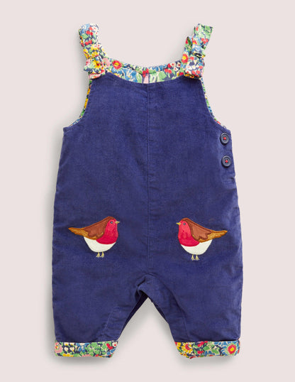 Velvet Dungaree-Starboard Blue Robins-1