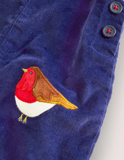 Velvet Dungaree-Starboard Blue Robins-3