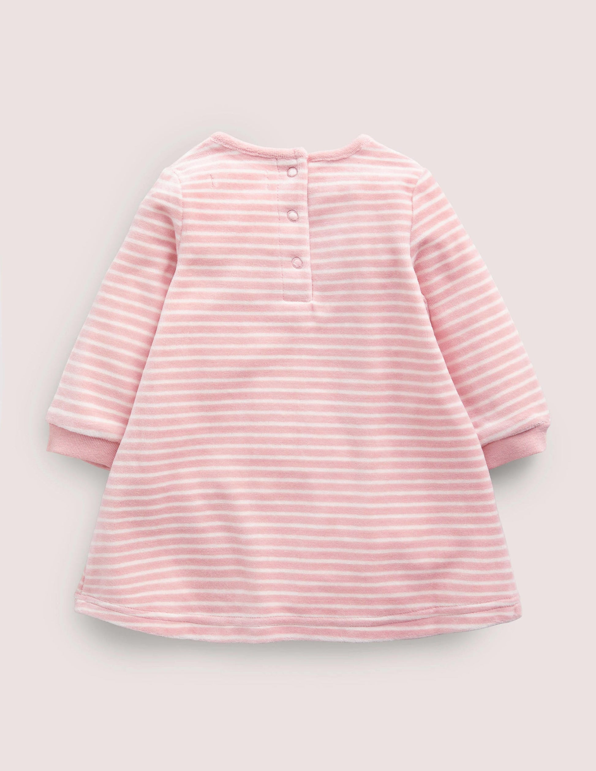 Appliqué Velour Dress-Boto Pink/Ivory Bunny-2