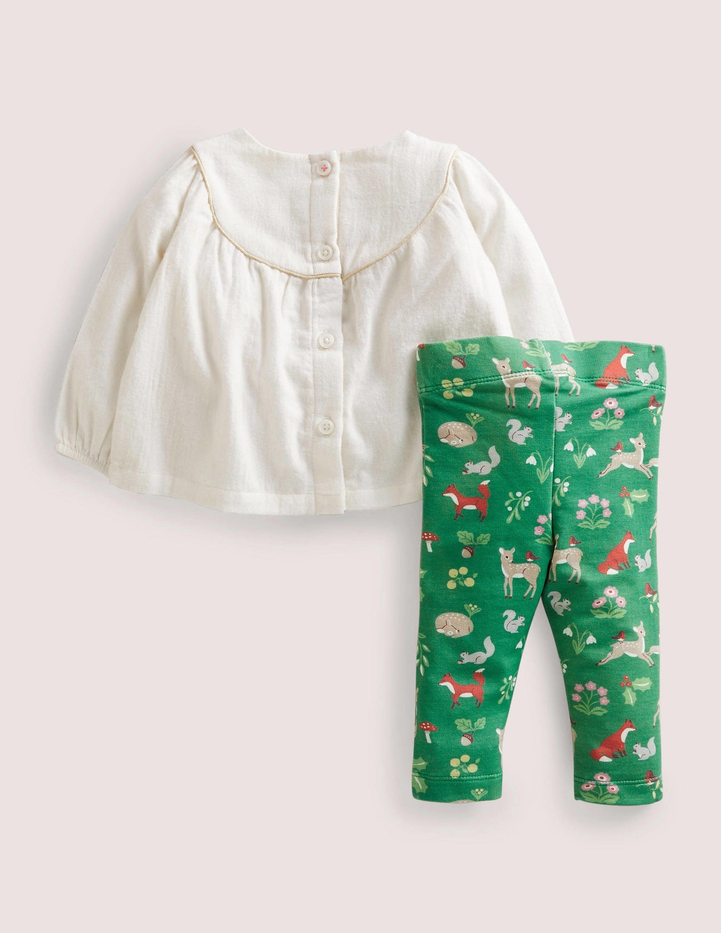Woven Top & Leggings Set-Shady Glade Festive Woodland