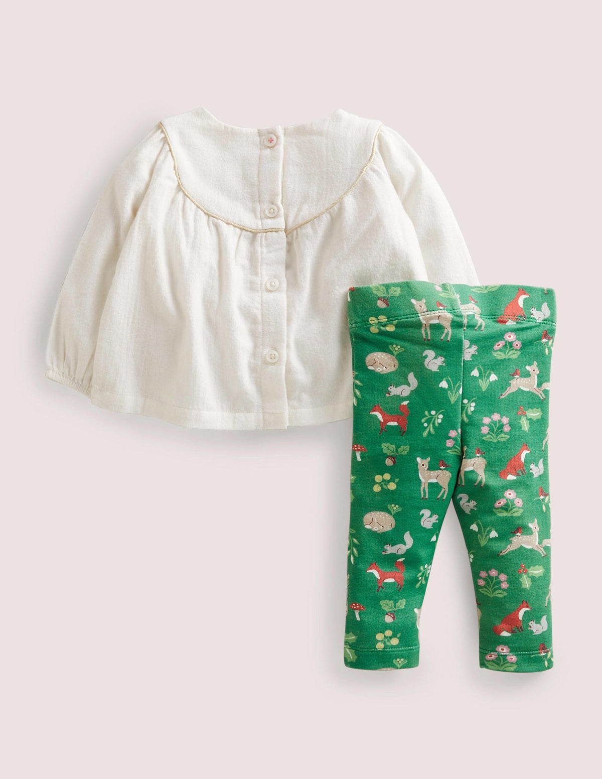 Woven Top & Leggings Set-Shady Glade Festive Woodland - Image 2