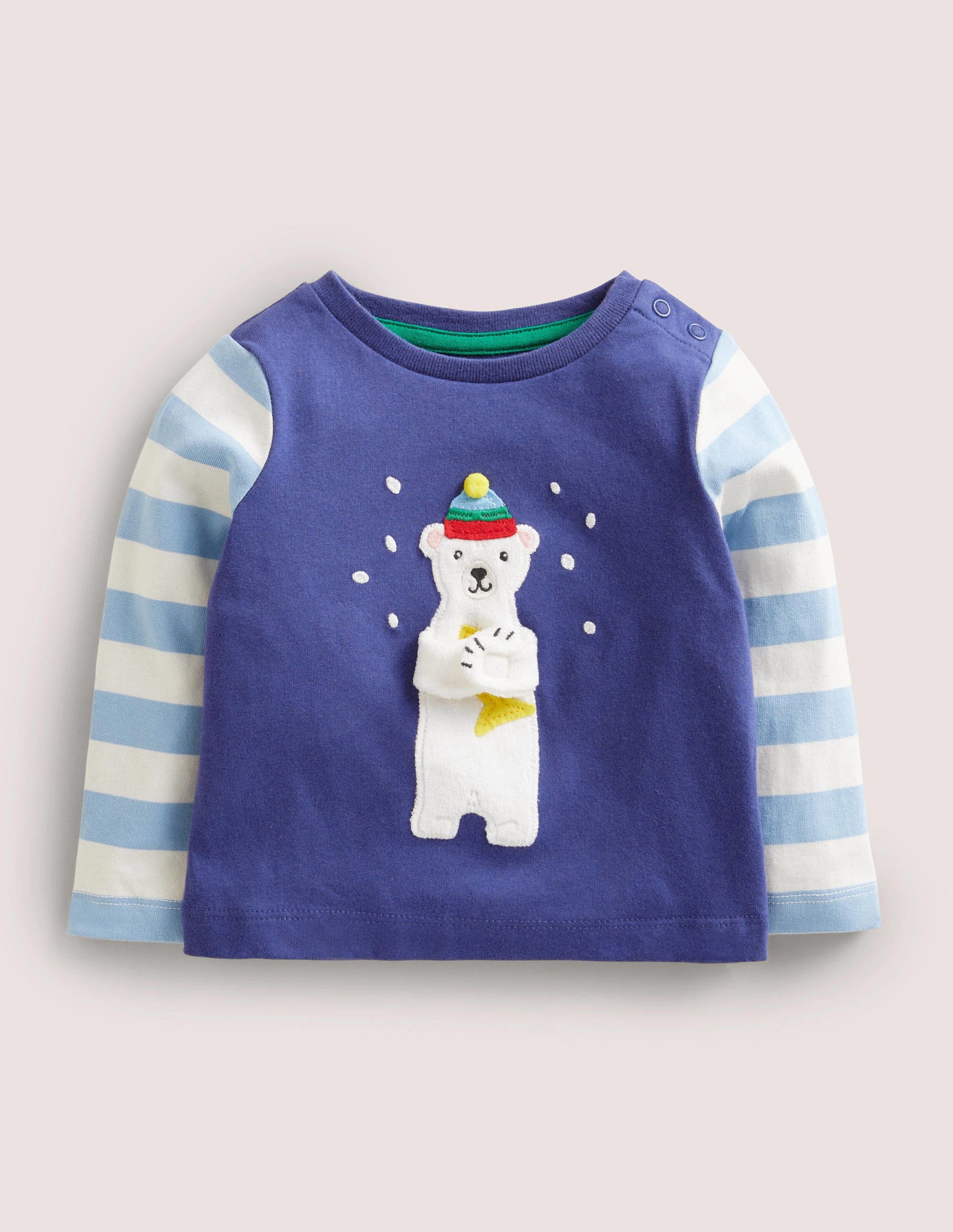 Hugging Logo T-Shirt-Starboard Blue Polar Bear-1