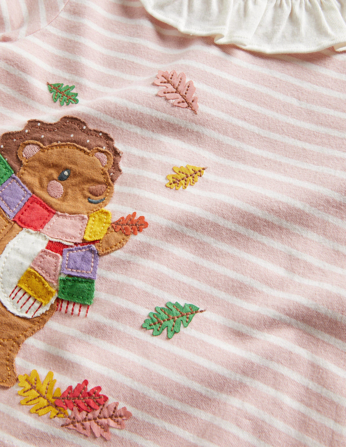 Appliqué Graphic T-Shirt-Boto Pink/Ivory Hedgehog - Image 3