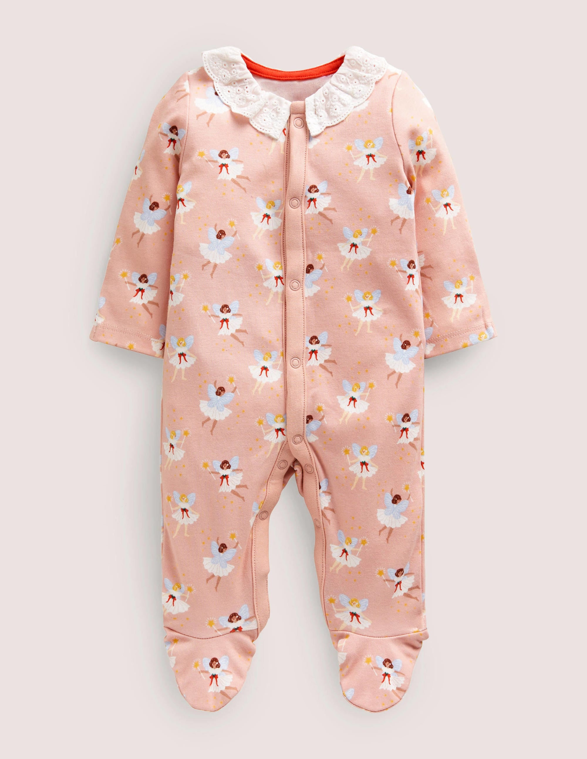 Collared Sleepsuit-Boto Pink Fairies - Image 1