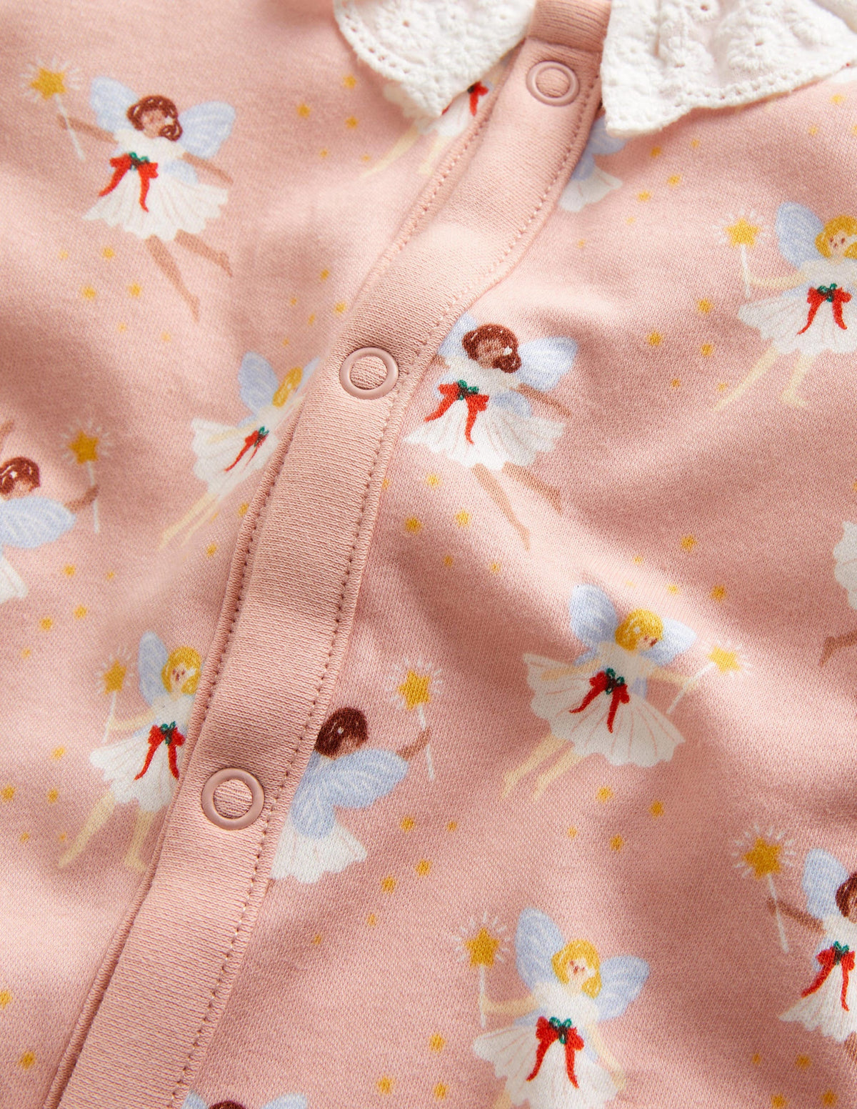 Collared Sleepsuit-Boto Pink Fairies - Image 3