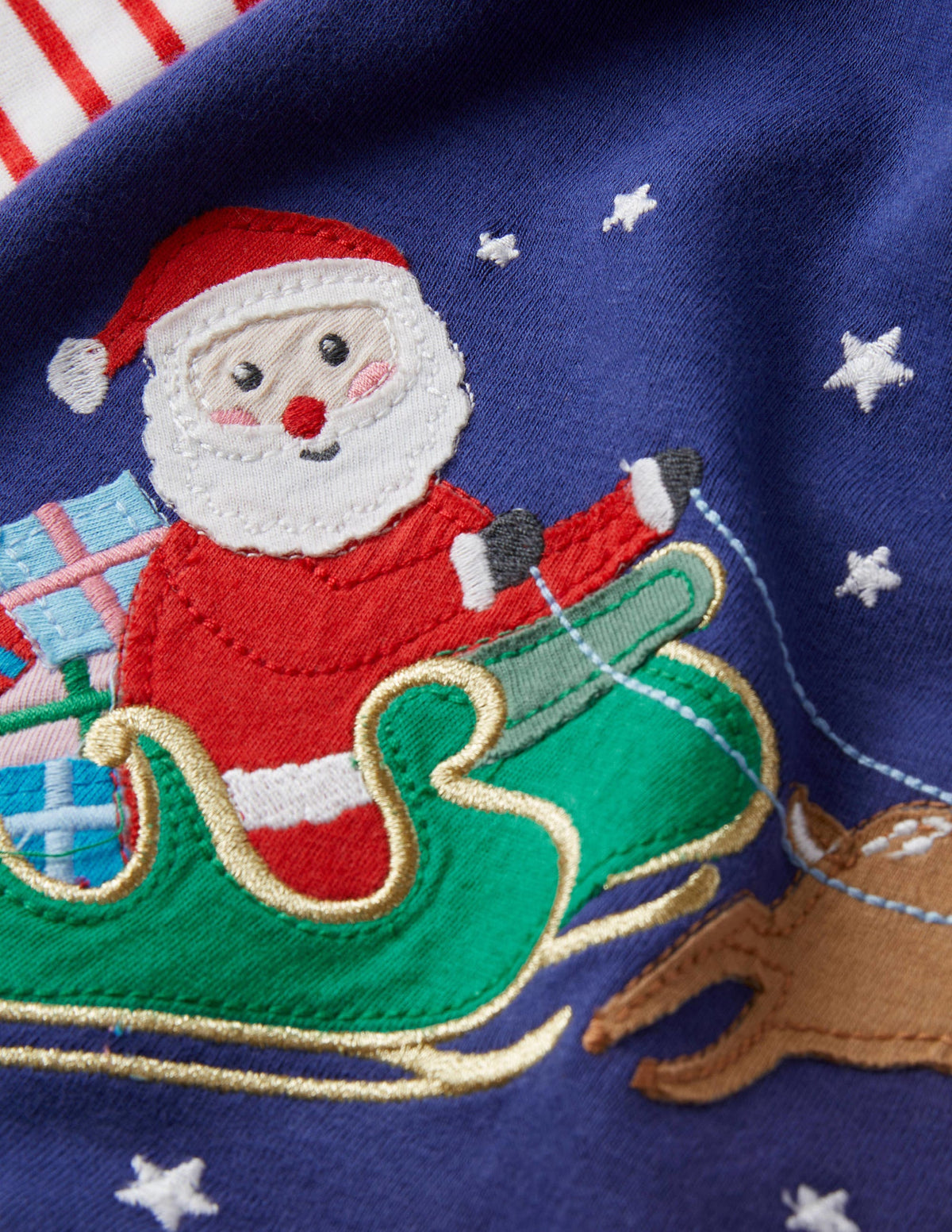 Appliqué Romper-Starboard Blue Festive-3