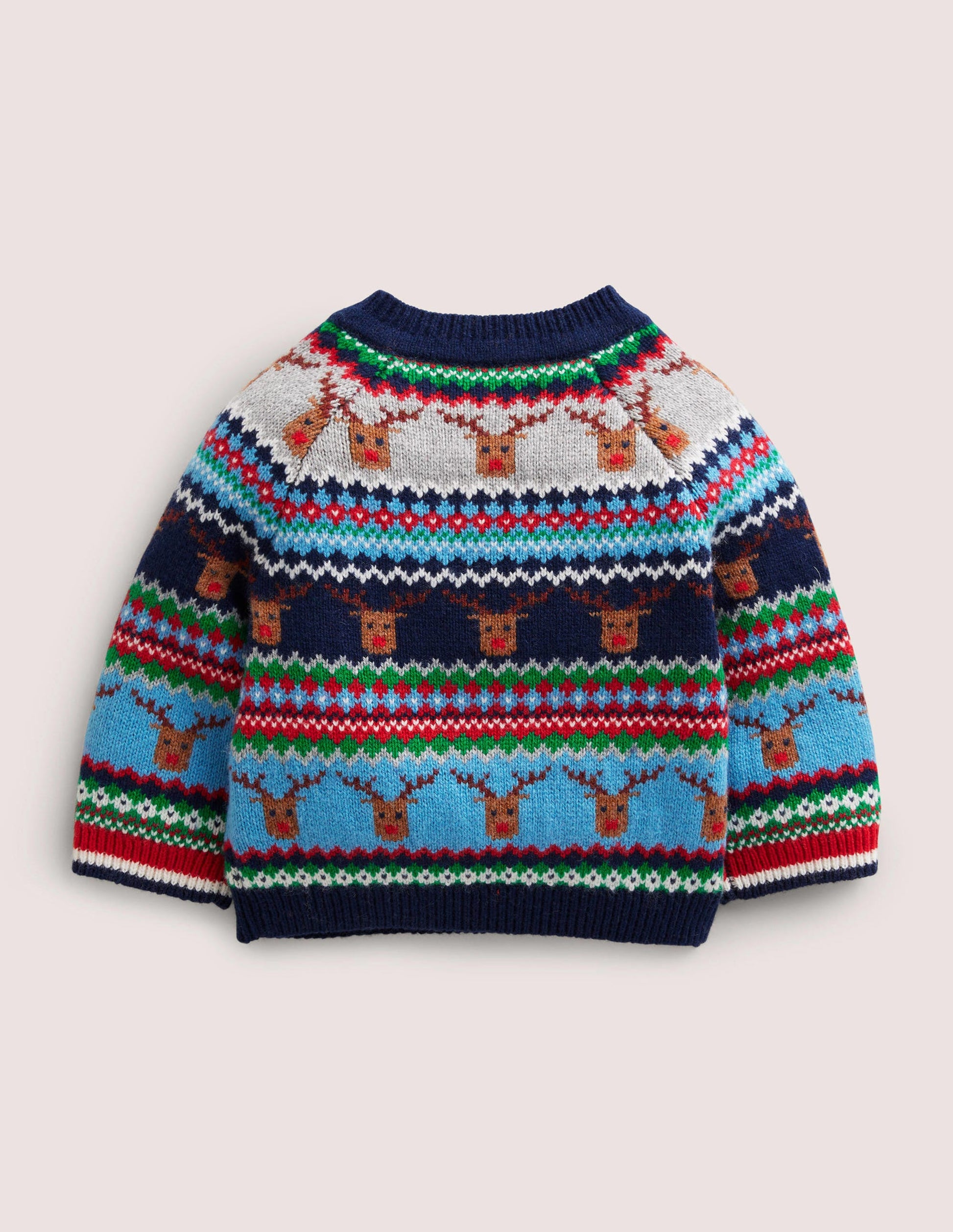 Reindeer Fair Isle Jumper-Grey Marl Reindeers-2