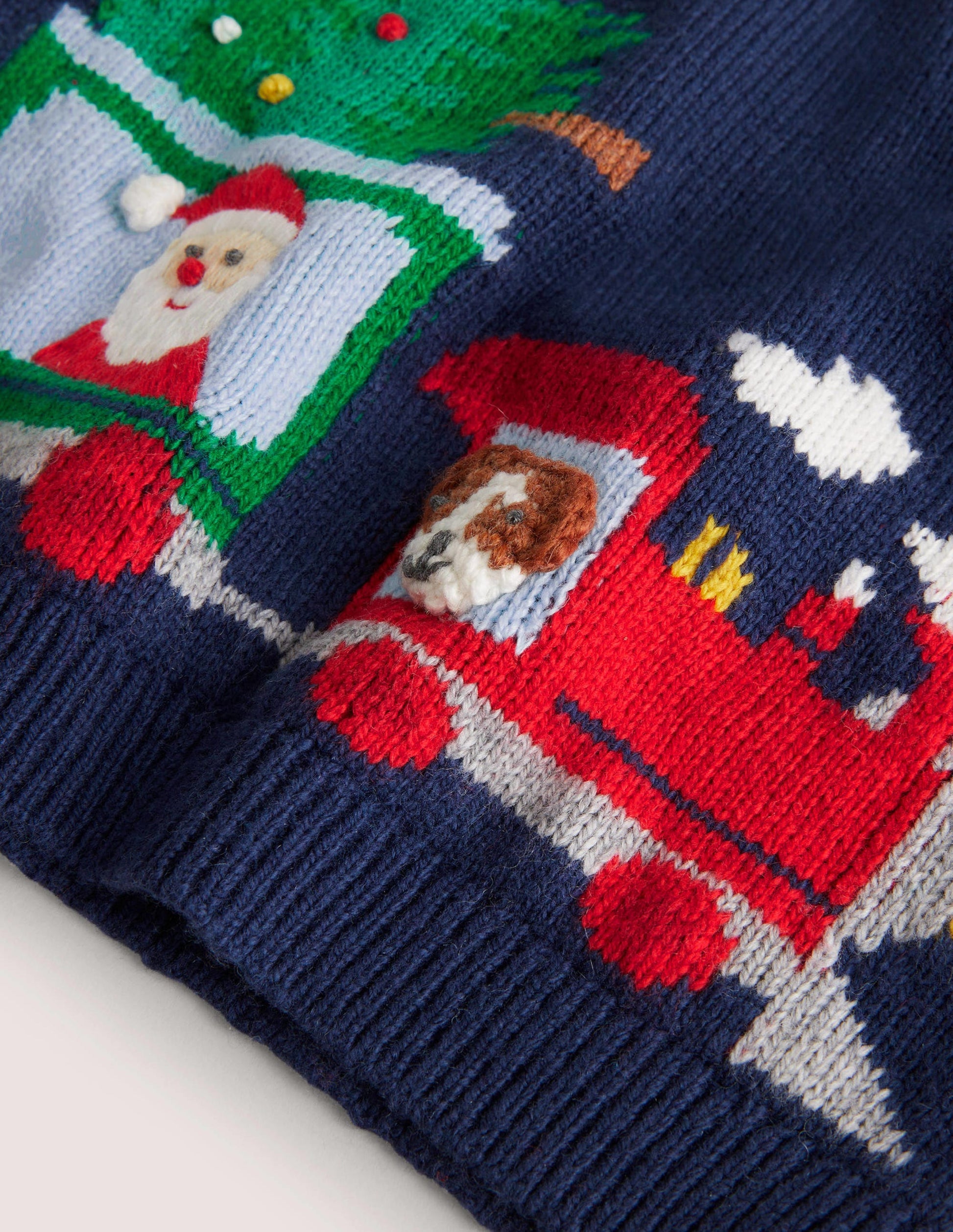 Cosy Fun Jumper-College Navy Train-3