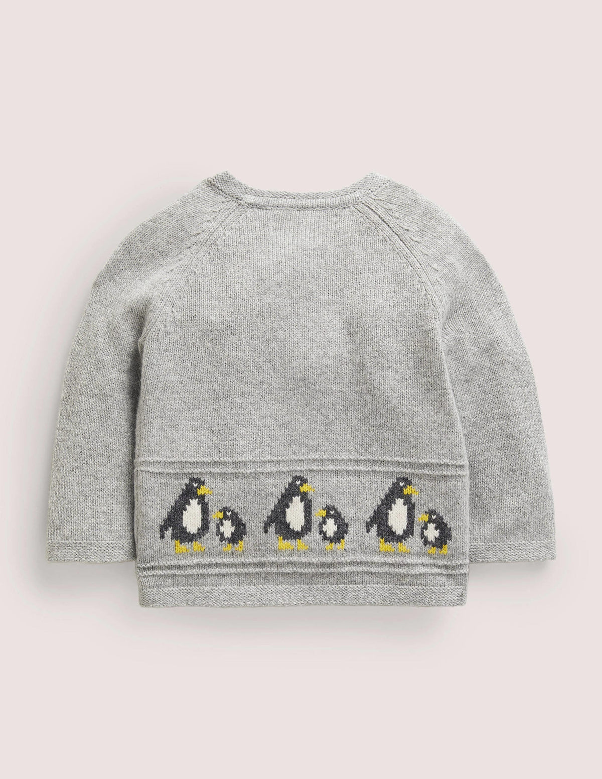 Newborn Fair Isle Cardigan-Silver Marl Penguins - Image 2