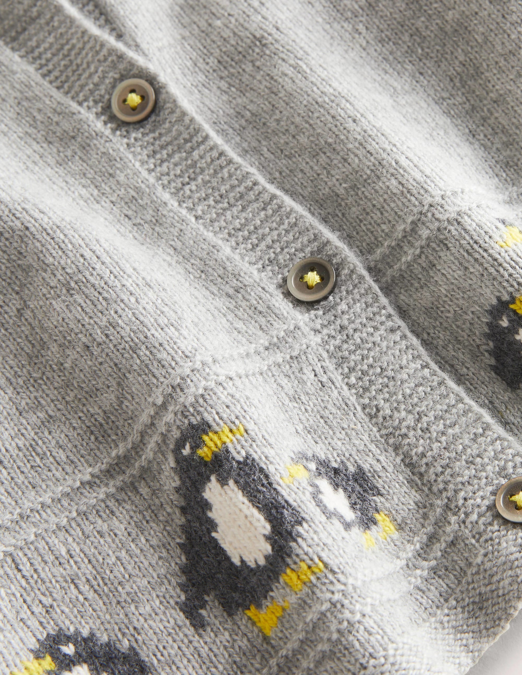 Newborn Fair Isle Cardigan-Silver Marl Penguins - Image 3