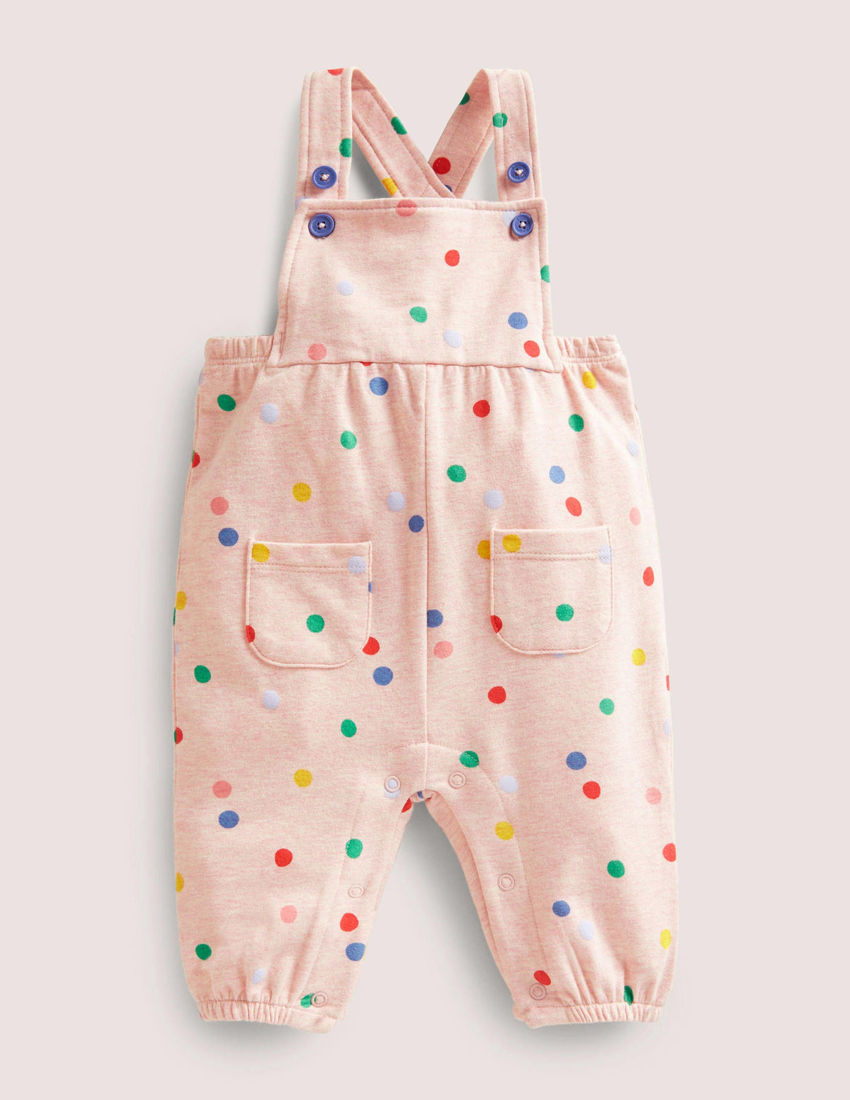 Jersey Overalls-Pink Marl Painted Spot-1